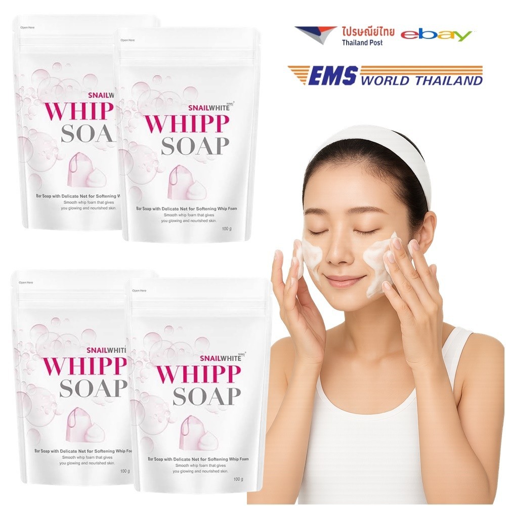 4x Snail White Whipp Soap Bar Foam with Delicate Softening White Namu Life 100g