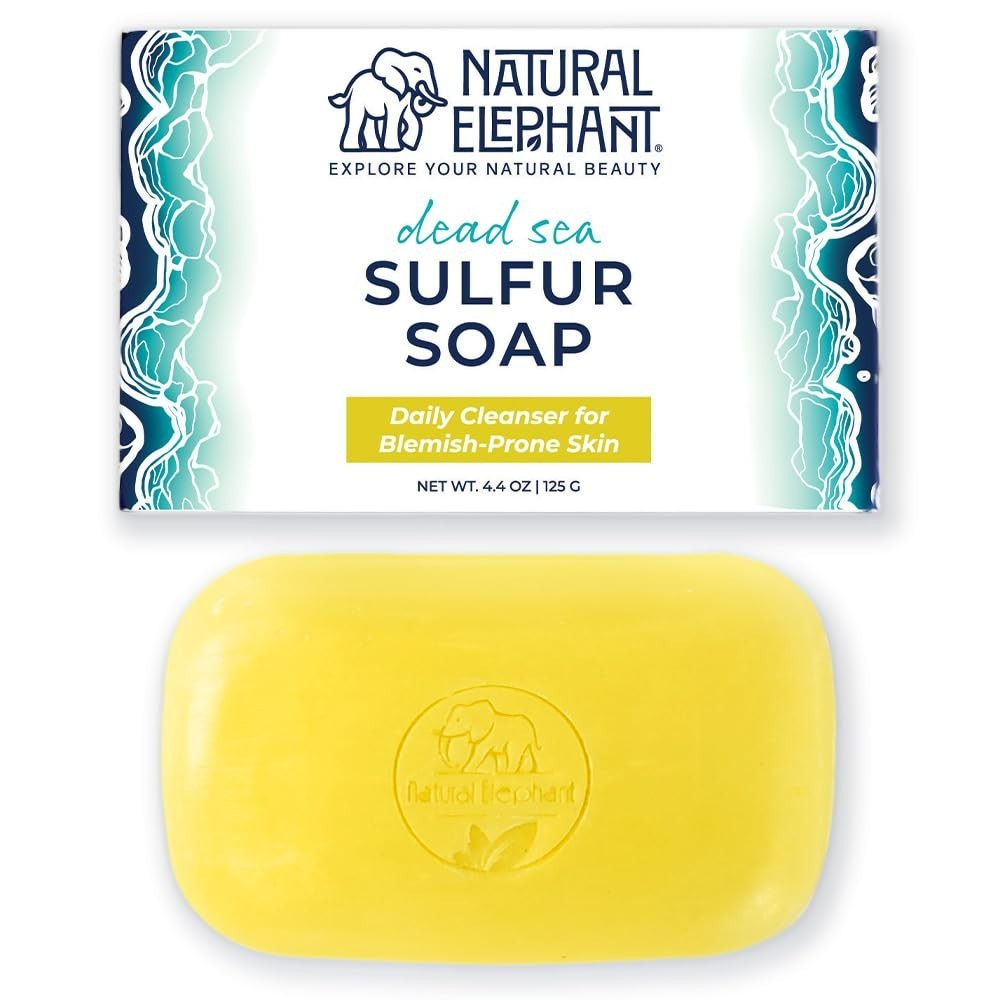 Enriched Dead Sea Sulfur Soap for Clear Skin – Natural 4.4 oz Bar with Aloe Vera
