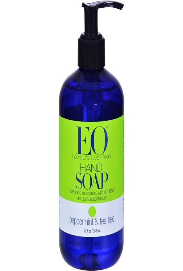 EO Peppermint & Tea Tree Liquid Hand Soap 12oz Pump Bottle Natural NEW