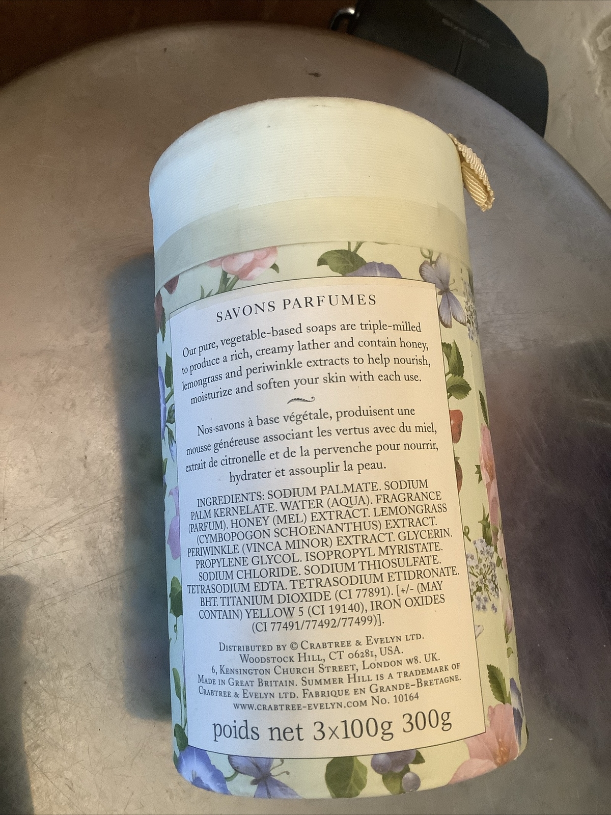 Crabtree & Evelyn Bath Bar Soap Summer Hill Set of 3 x 3.5oz NEW DISCONTINUED