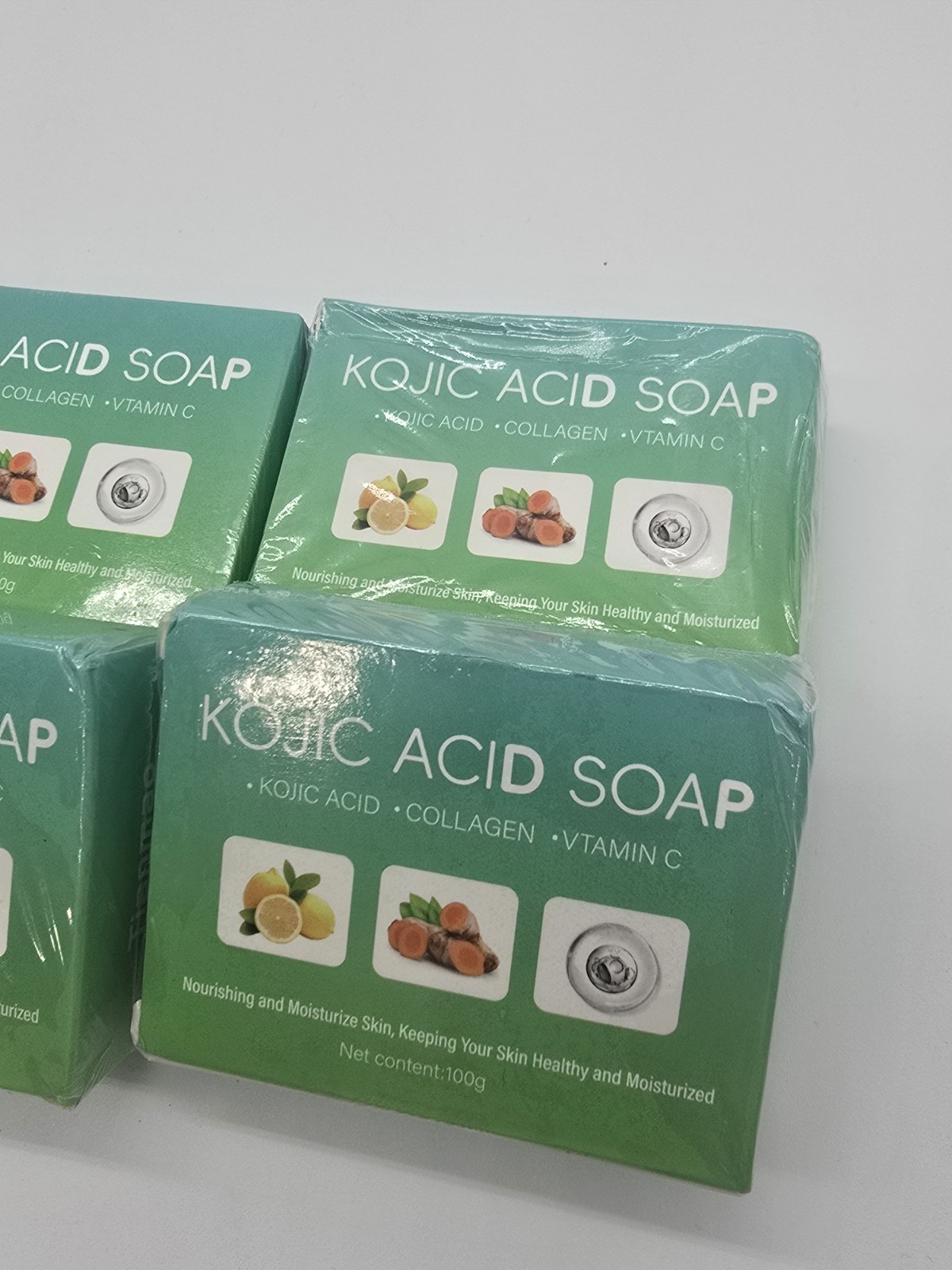 6x Kojic Acid BRIGHTENING Soap Bars Turmeric, Vitamin C & Collagen 100g EXP-2027