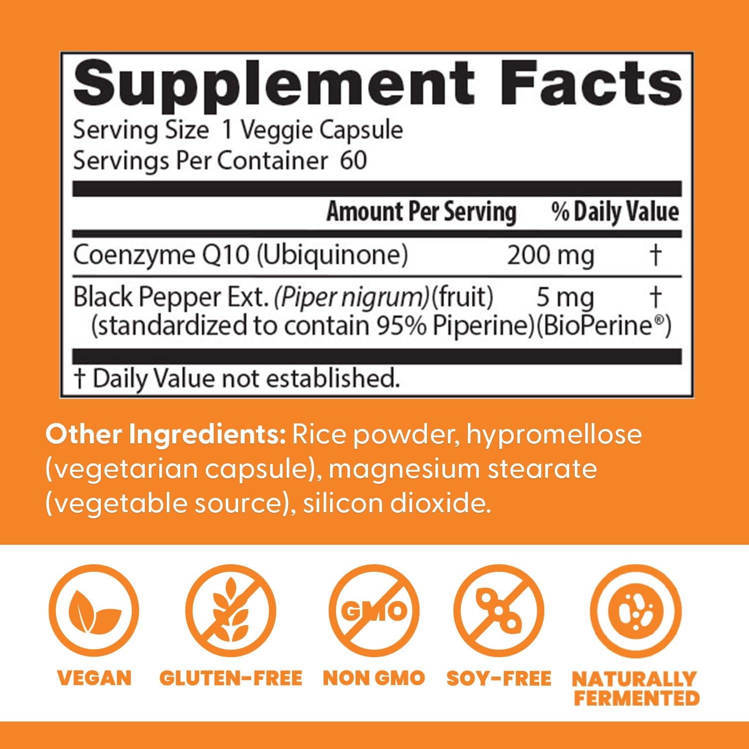 Doctor’s Best High Absorption CoQ10 200mg with 60 Count (Pack of 1), White