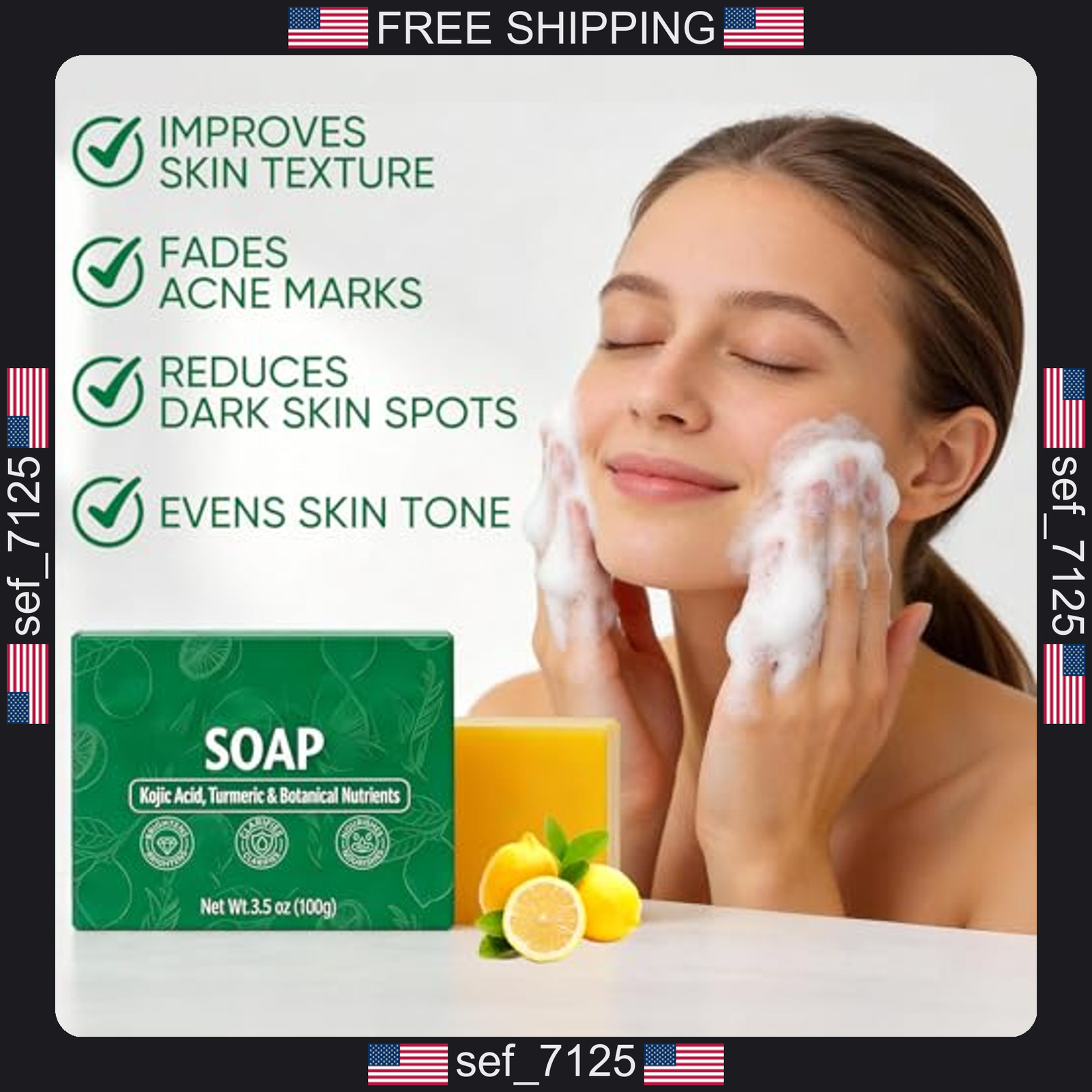 2PCS Soul Soap, Upgraded Soul Turmeric Lemon Soap Bar, Turmeric Lemon Soap Bar,