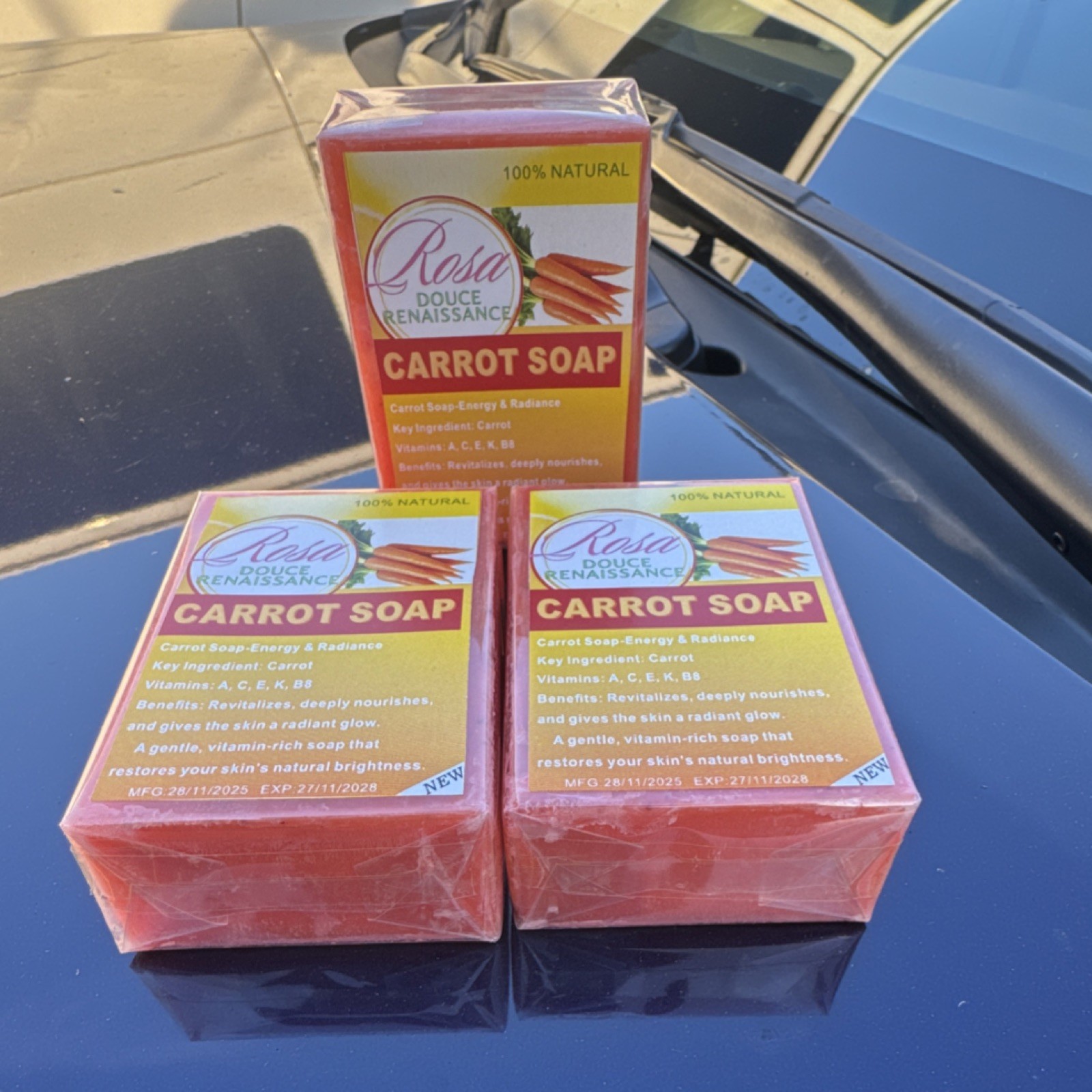 Rosa Douce Renaissance All Natural Moisturizing Carrot Soap Body Face Bar Orange