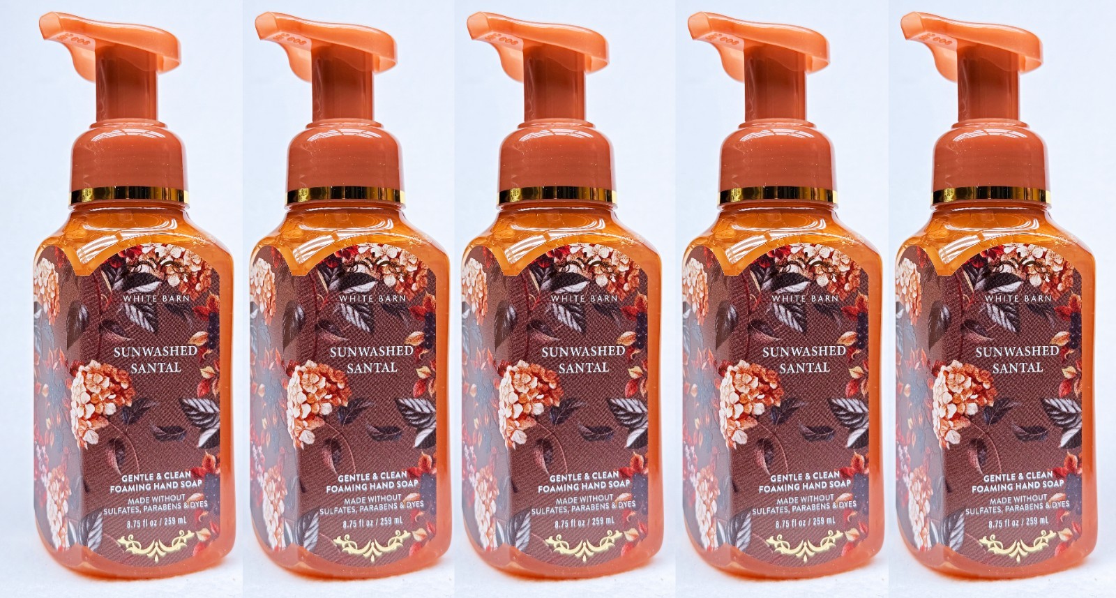 5 Bath & Body Works SUNWASHED SANTAL Gentle Foaming Hand Soap 8.75 oz