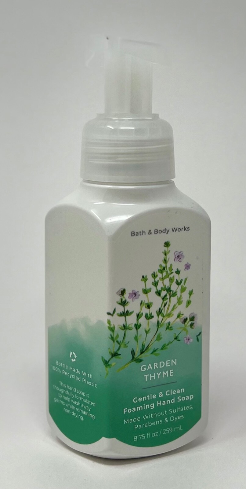 2 NEW BATH BODY WORKS GARDEN THYME GENTLE CLEAN FOAMING HAND SOAP WASH FOAM PUMP