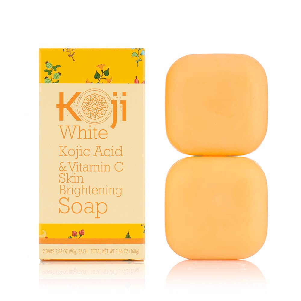 Koji White Kojic Acid & Vitamin C Brightening Soap for Face & Body, Diminishes D