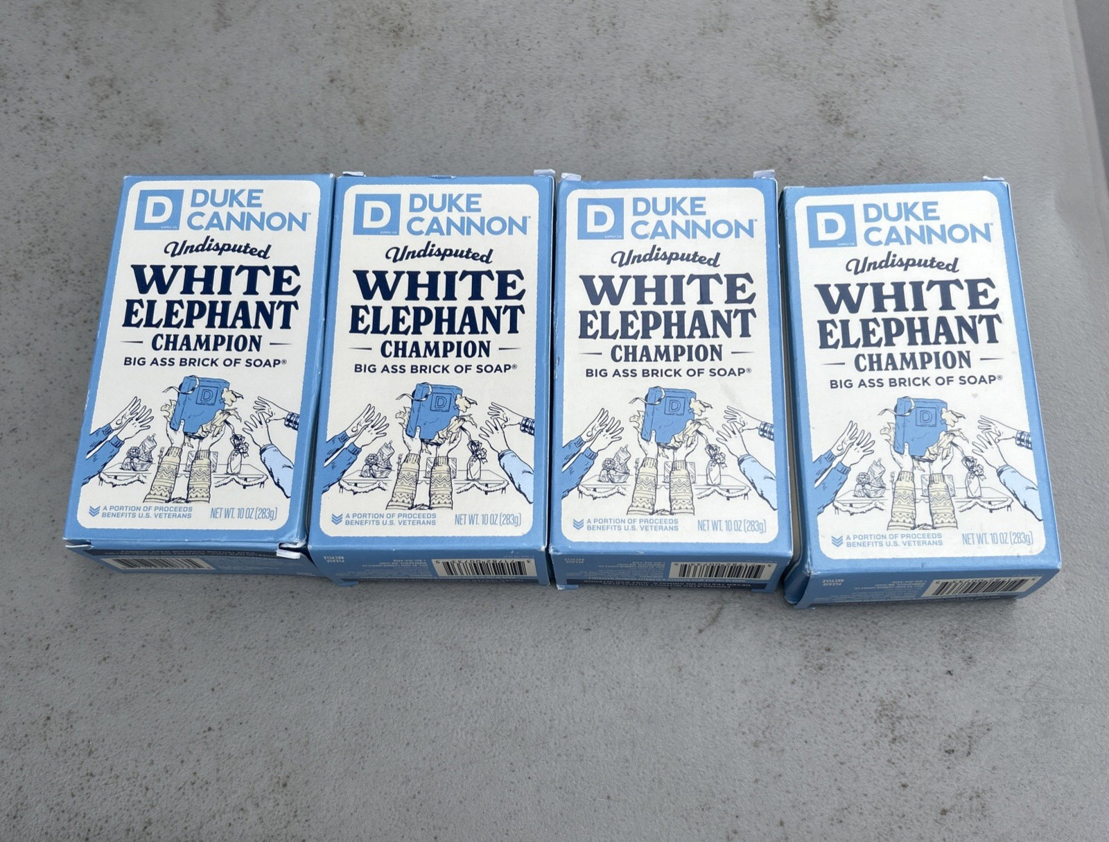 4 Pack: Duke Cannon Supply Co. White Elephant Bar Soap Big Ass Brick Soap 10 oz