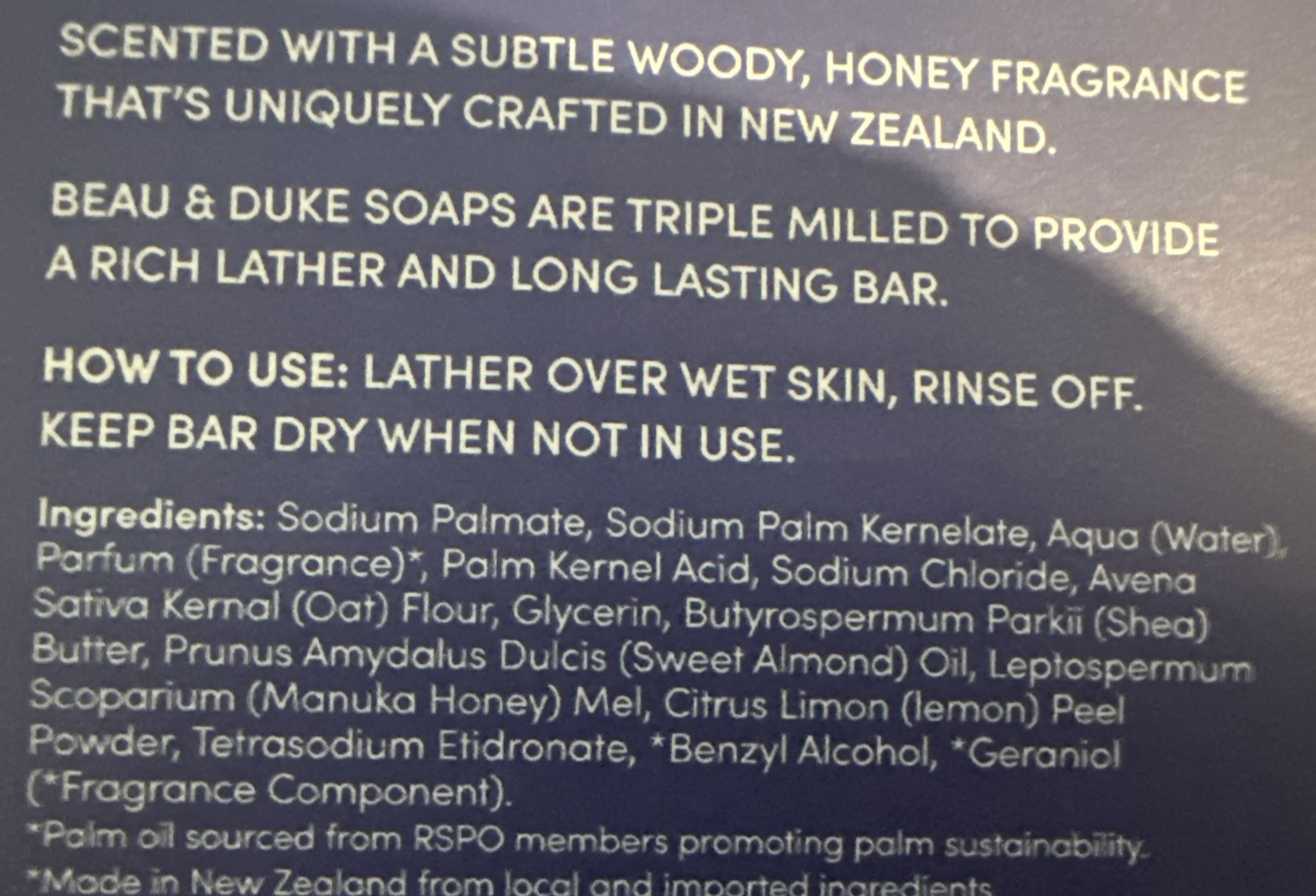Beau & Duke Manuka Honey W/ Oatmeal 3CT 5 Oz Each Made In New Zealand