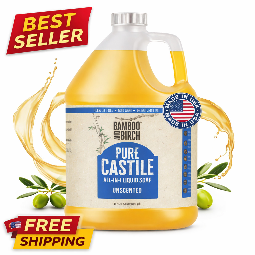 Pure Castile Soap Liquid Organic, Certified Palm 64 Fl Oz (Pack of 1) Unscented