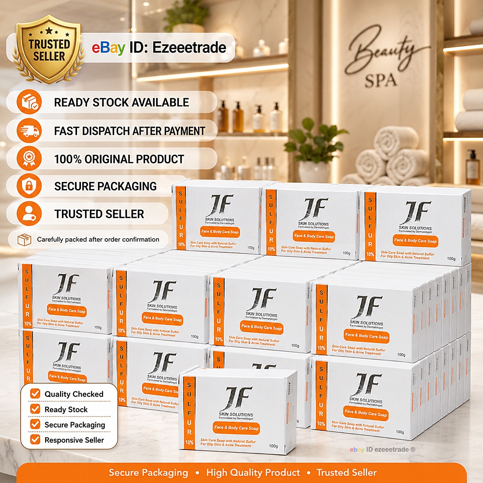 JF Skin Solutions Face Body Care Soap Bar 100g Oily Skin Sealed