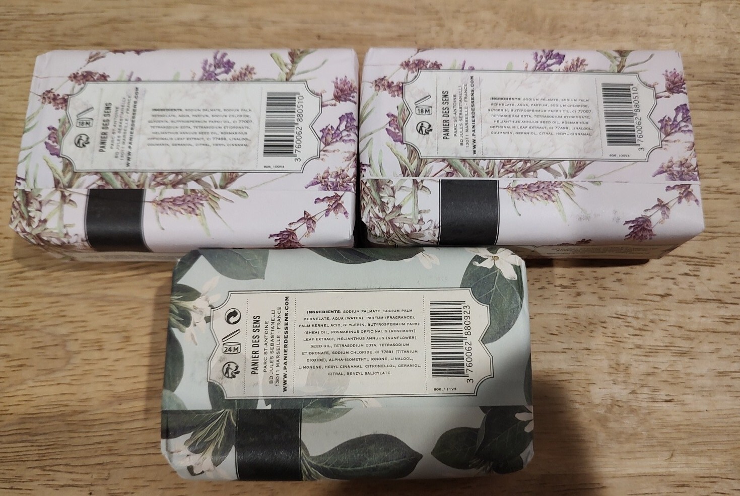 Panier Des Sens Soap – Set of 3 7 oz. Extra Gentle Soaps – 2 Lavender, 1 Jasmine