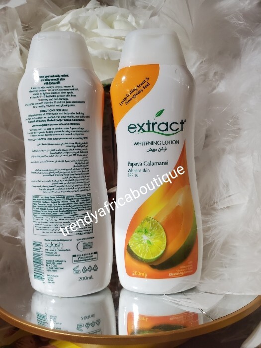 Extract lotion x 1 & soap with papaya x1 from Phillipines. For sensitive skin.