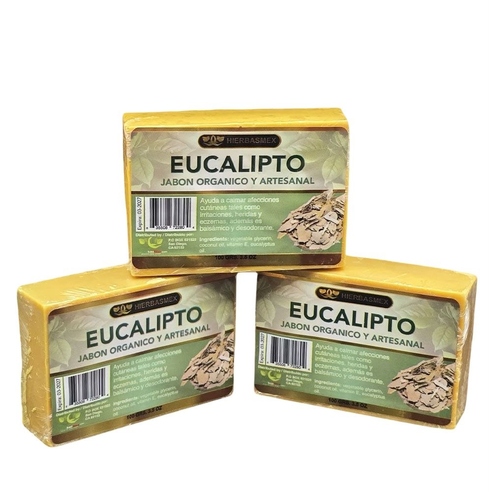 Jabon de Eucalipto Eucalyptus Soap 3 Pack Combo Natural Body Soap Artesanal