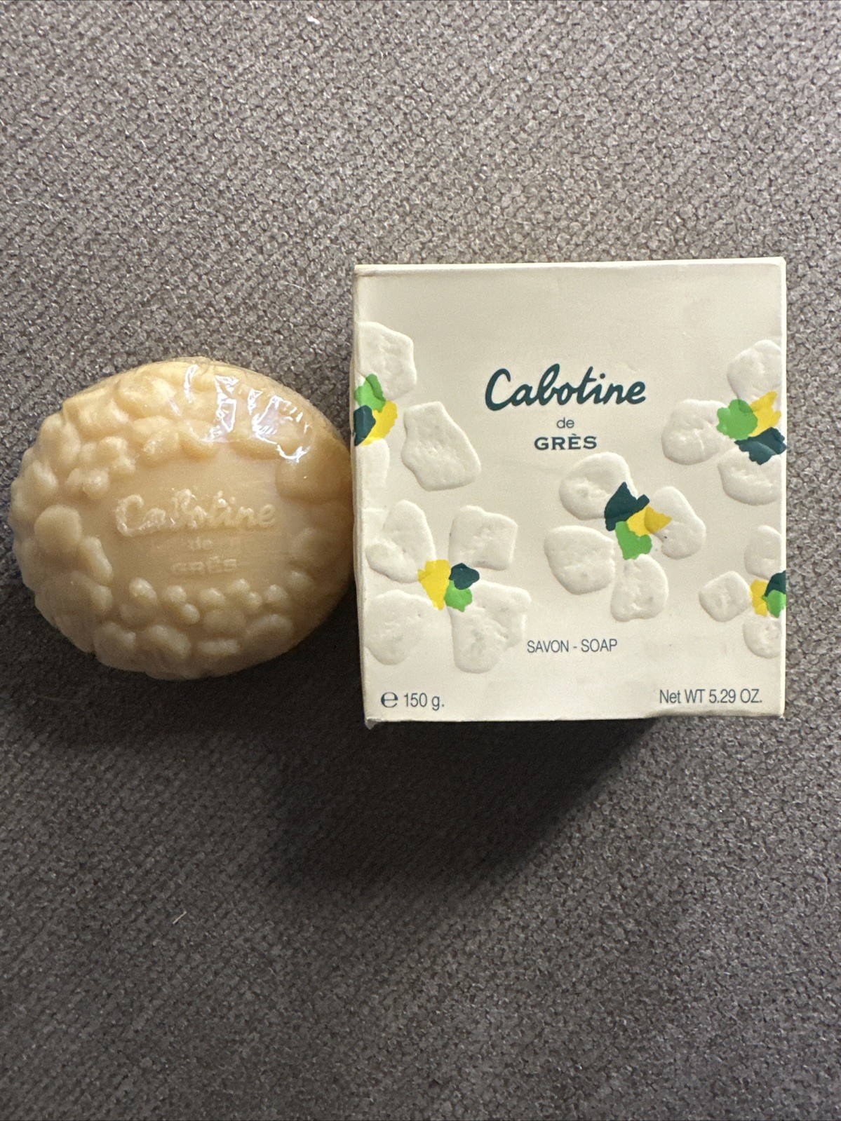 1 SEALED Vintage Lot of 2 Cabotine Gres Soap 1.0 + 5.29 Oz New Discontinued