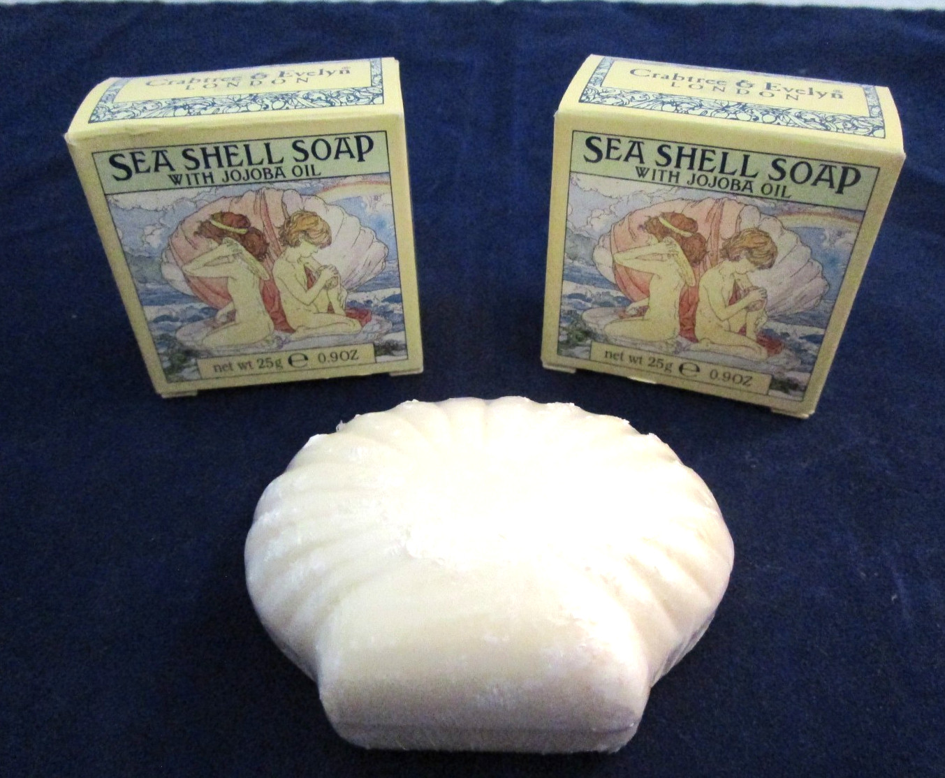Crabtree & Evelyn Jojoba Oil Soap, 25g 0.9oz. Travel Size Set Of 3 Seashells