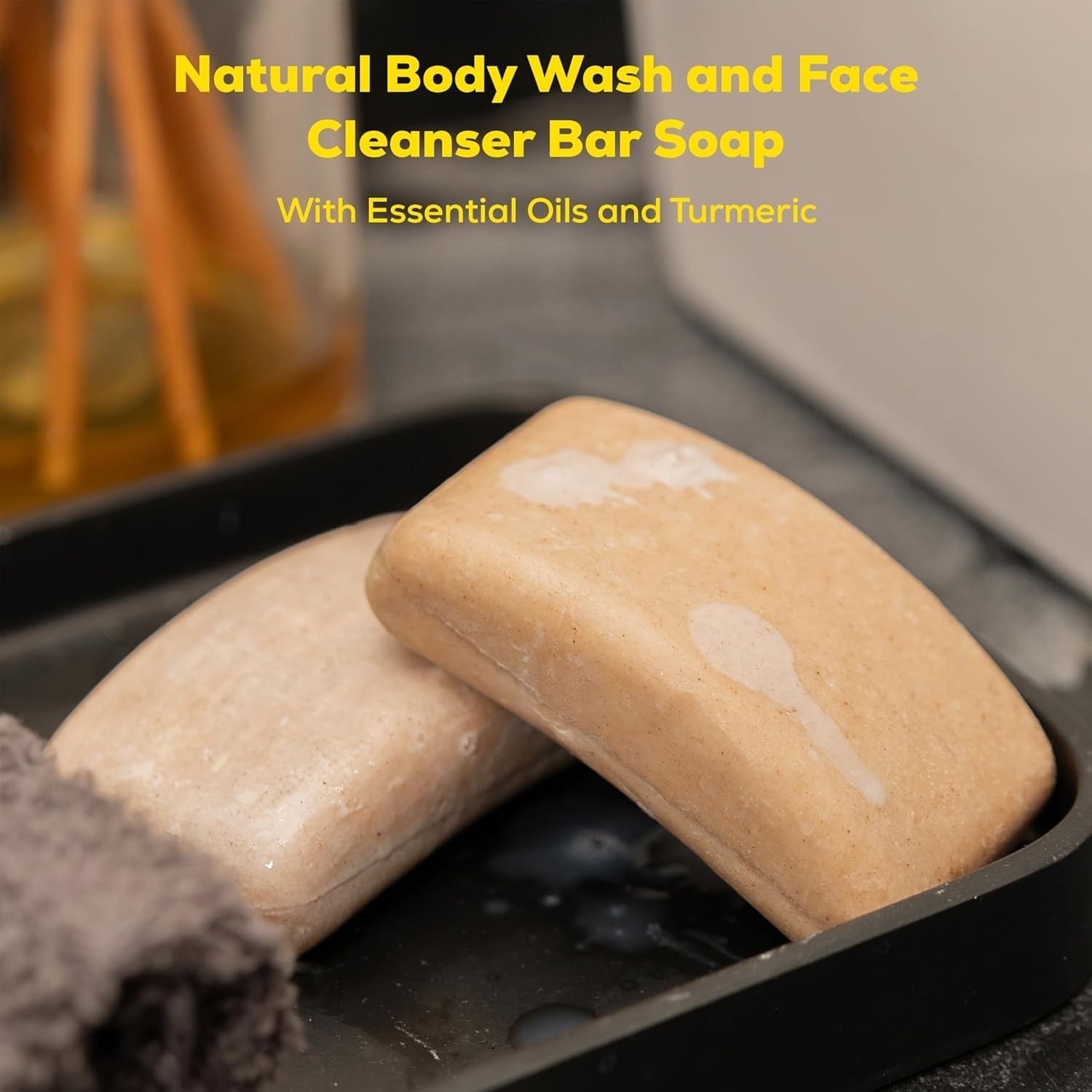Skleer Turmeric Face & Body Soap | Natural Cleansing Bar Pack of 3.