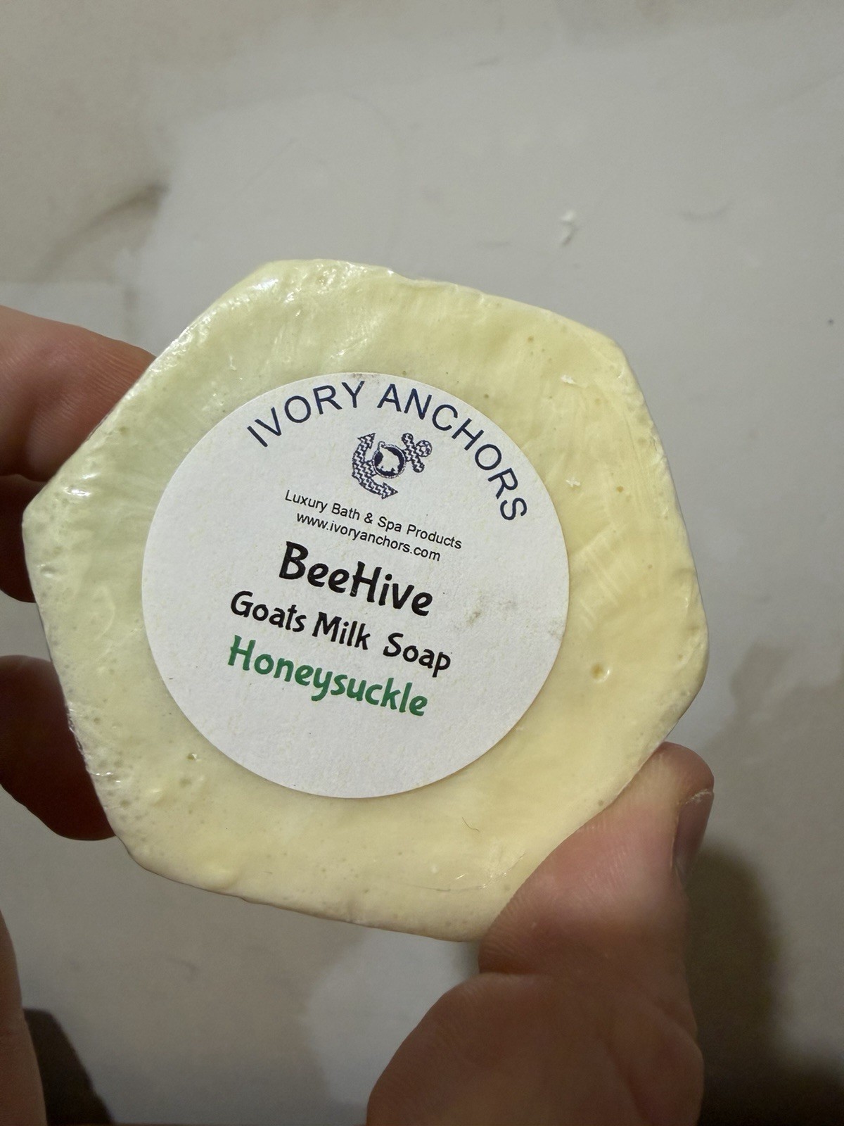 x2 Honeycomb Honey Bee Shapes Ivory Anchors Goat Milk Soap Formed Bars Decor