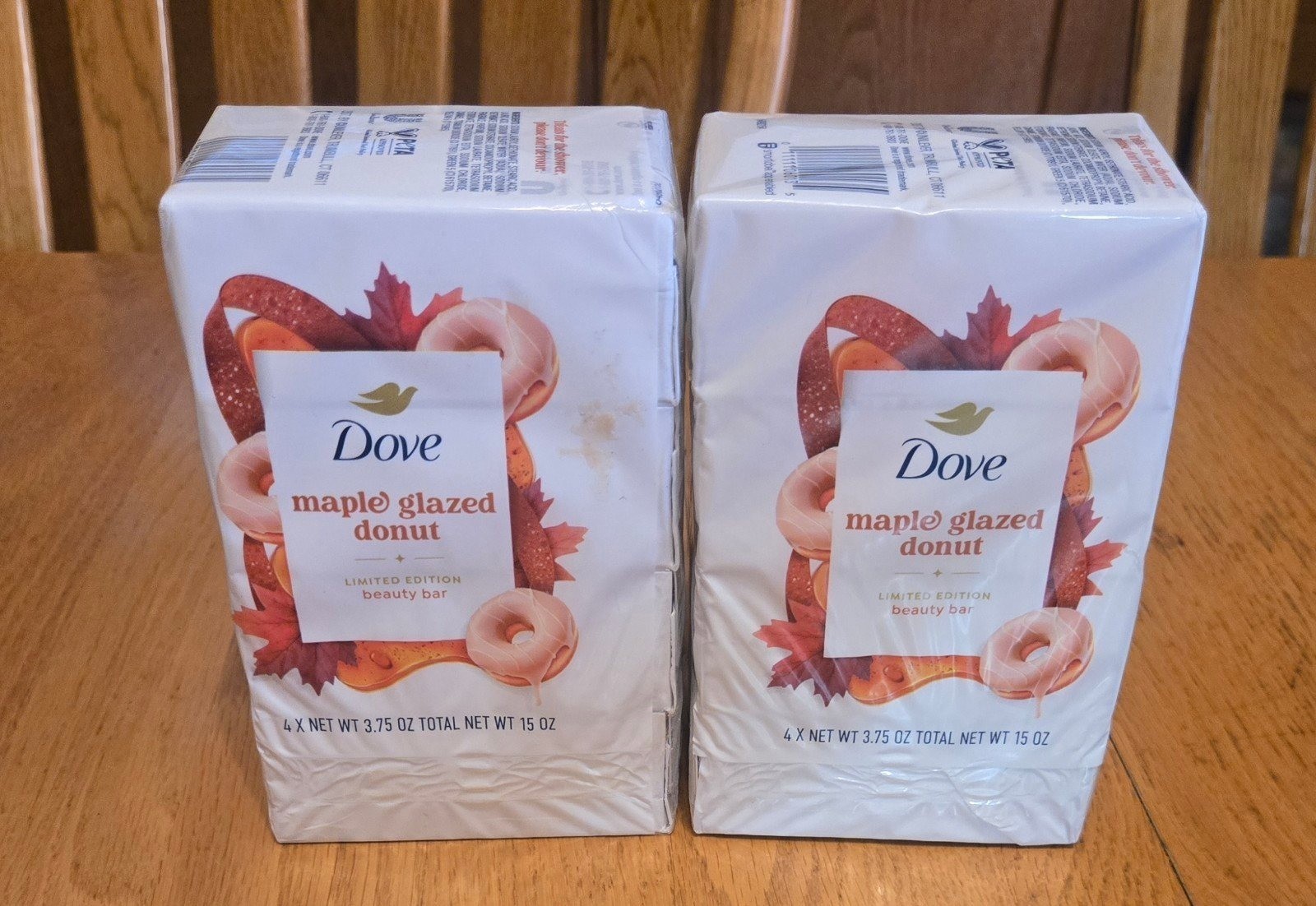 Dove bar soap maple glazed donut lot of 2 (8 bars total)