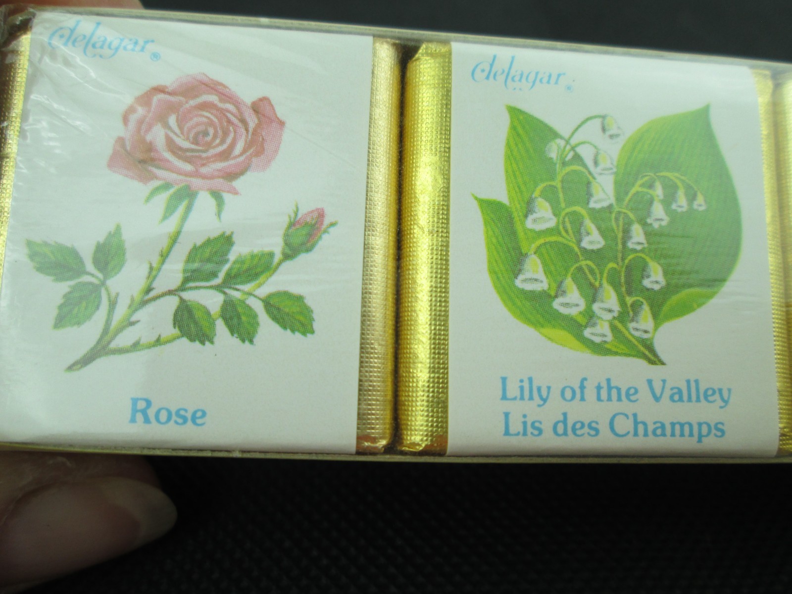 English Bath Cubes Delagar Made in England Set of 6 Floral Scents 9 oz. 250g NOS