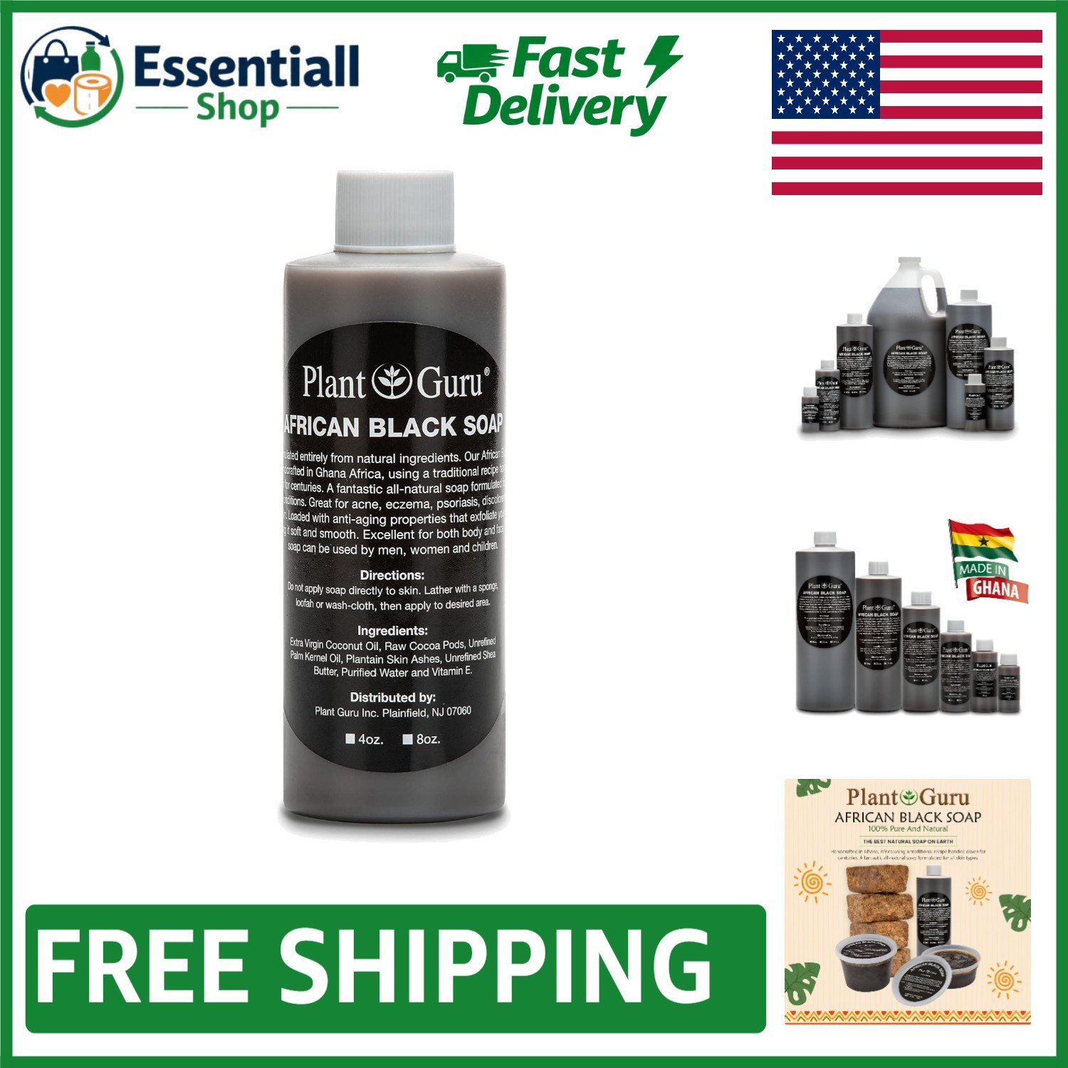 Revitalizing African Black Soap Liquid – 4 oz for Radiant Skin & Healthy Hair