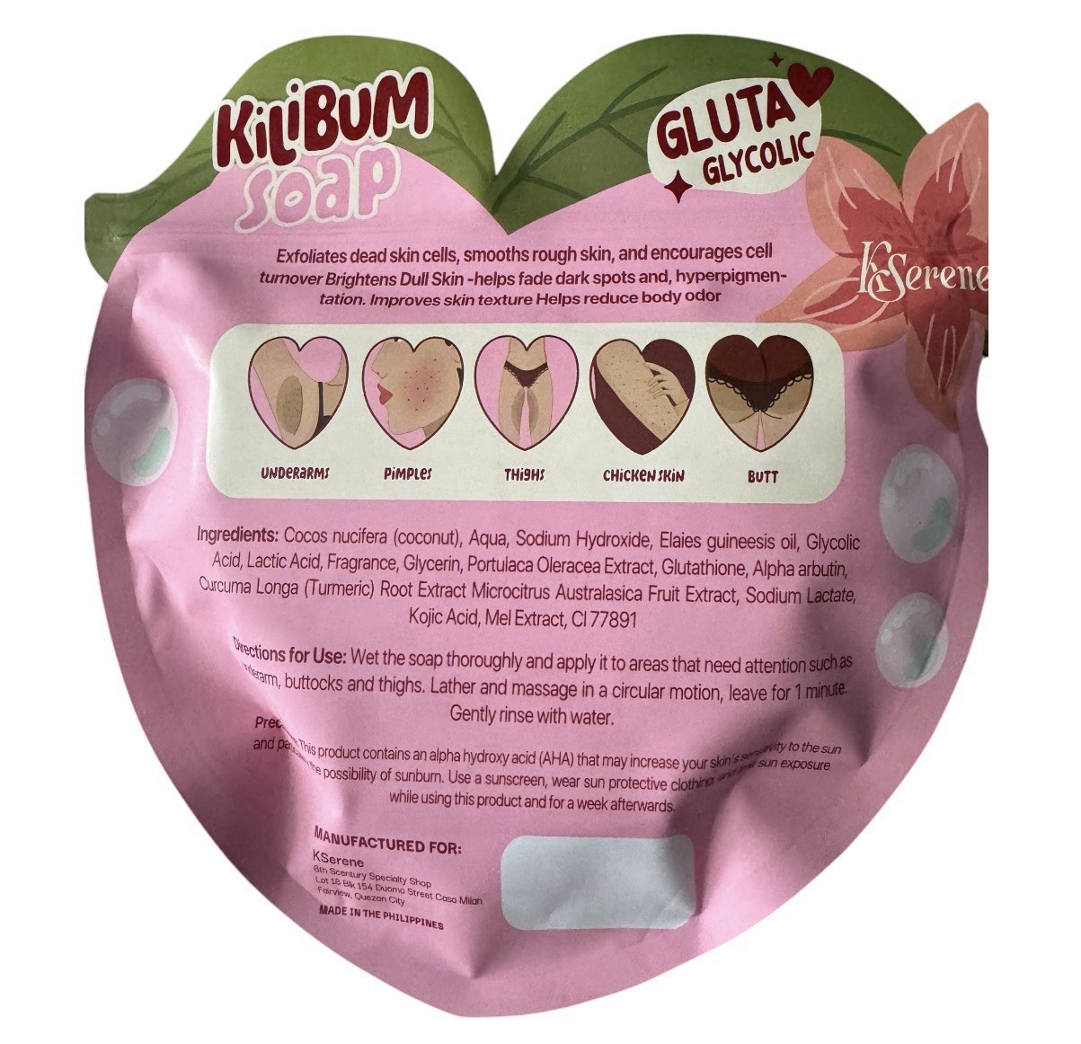 KSerene KiLiBUM Soap 70g x 3 Bars and Extra White Underarm Serum Cream 30ml Set