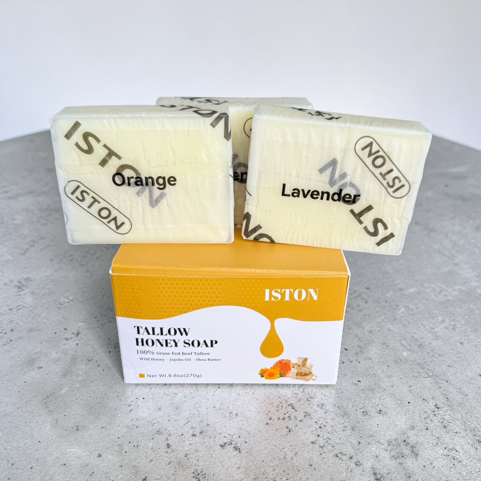 Iston Tallow Honey Soap 3 Bar Lot Natural Moisturizing Exp 07/2028