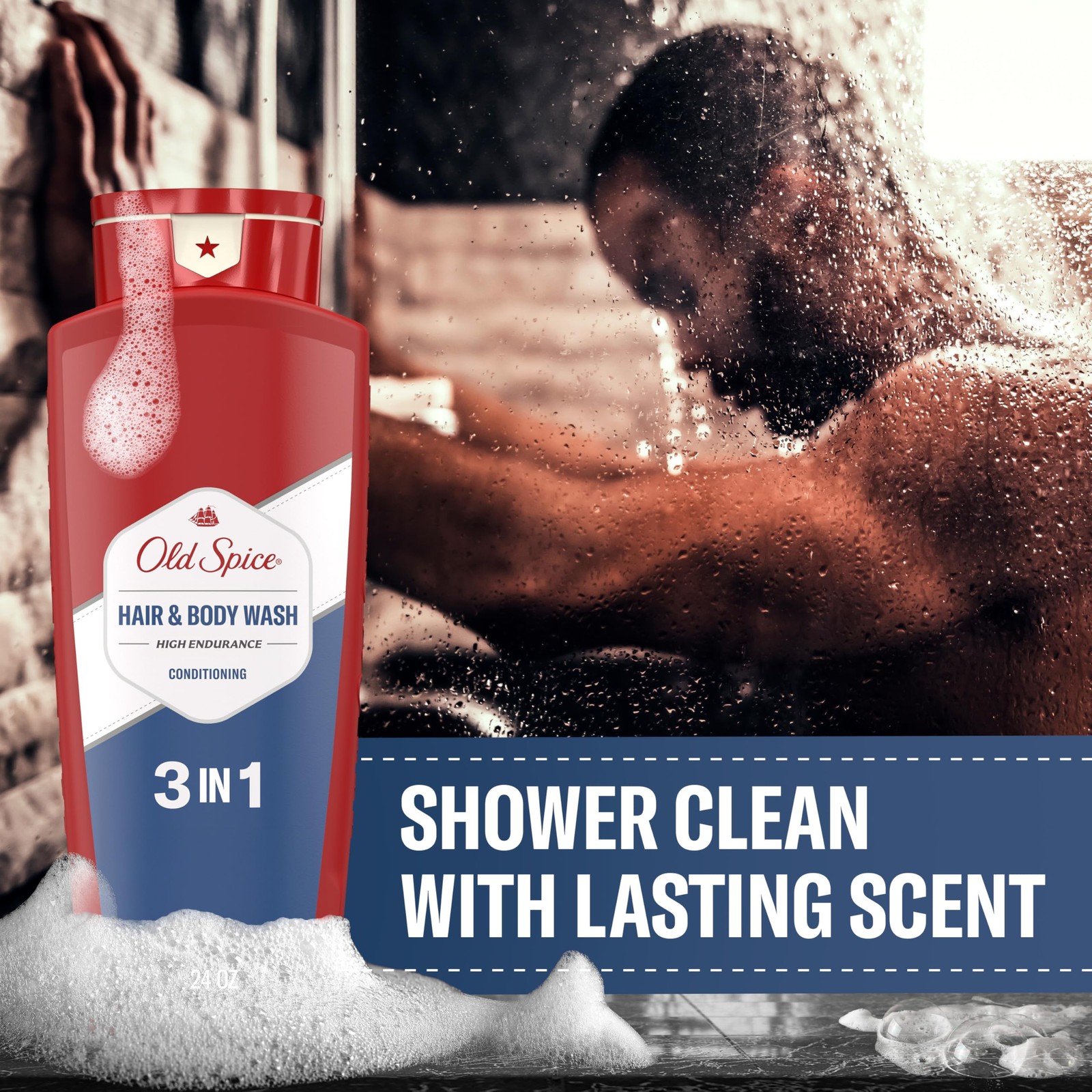 Old Spice Refreshing 2-in-1 Hair & Body Wash 24 Fl Oz (Pack of 1), Blue