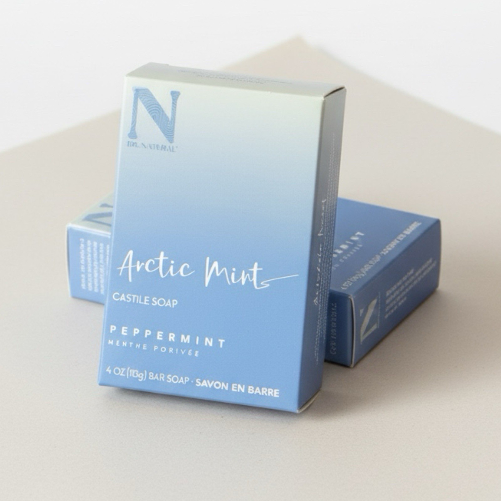 Dr. Natural Bar Artic Mint Peppermint Castile Soap Lot of 2 New 4 Oz. (113g)
