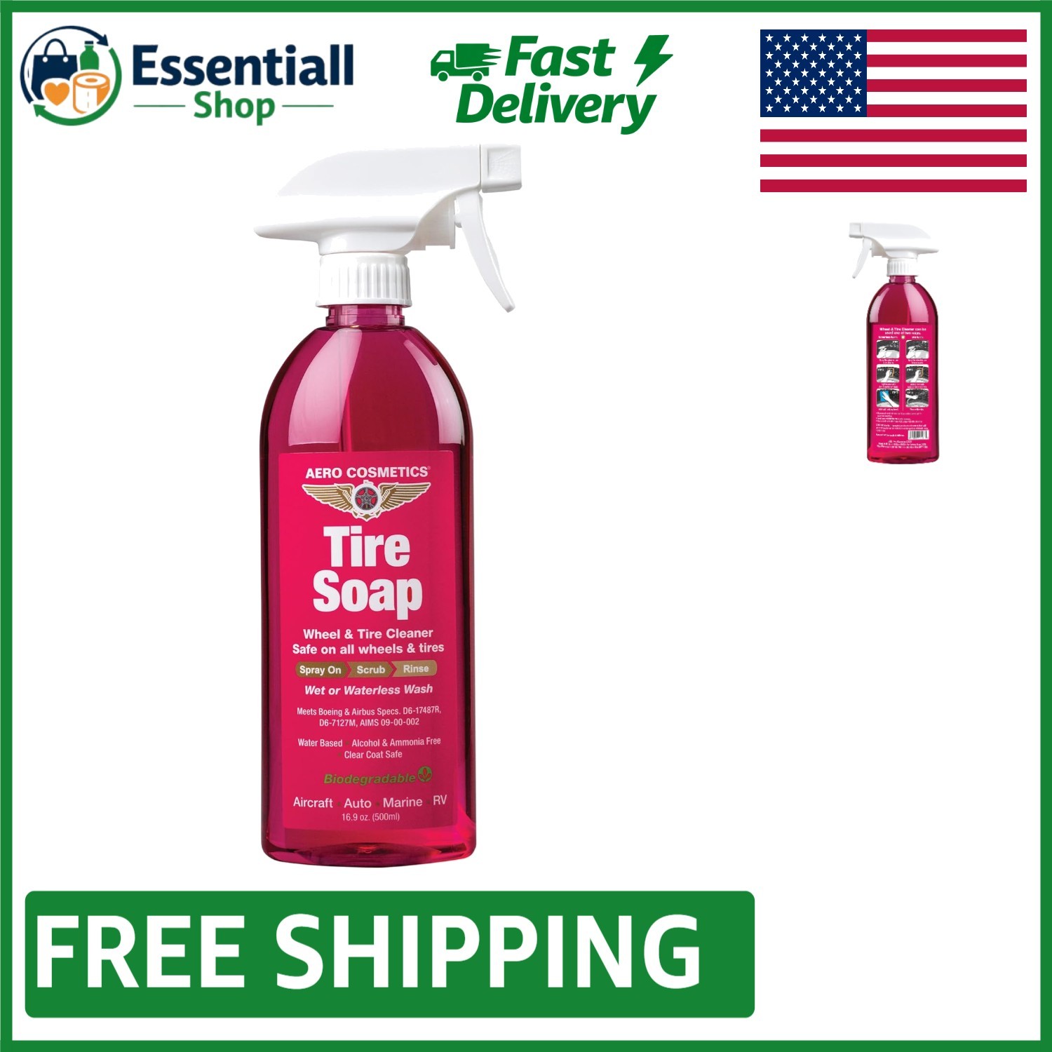 16 oz Eco-Friendly Tire Soap & Degreaser – Spotless Clean & Safe for All Wheels