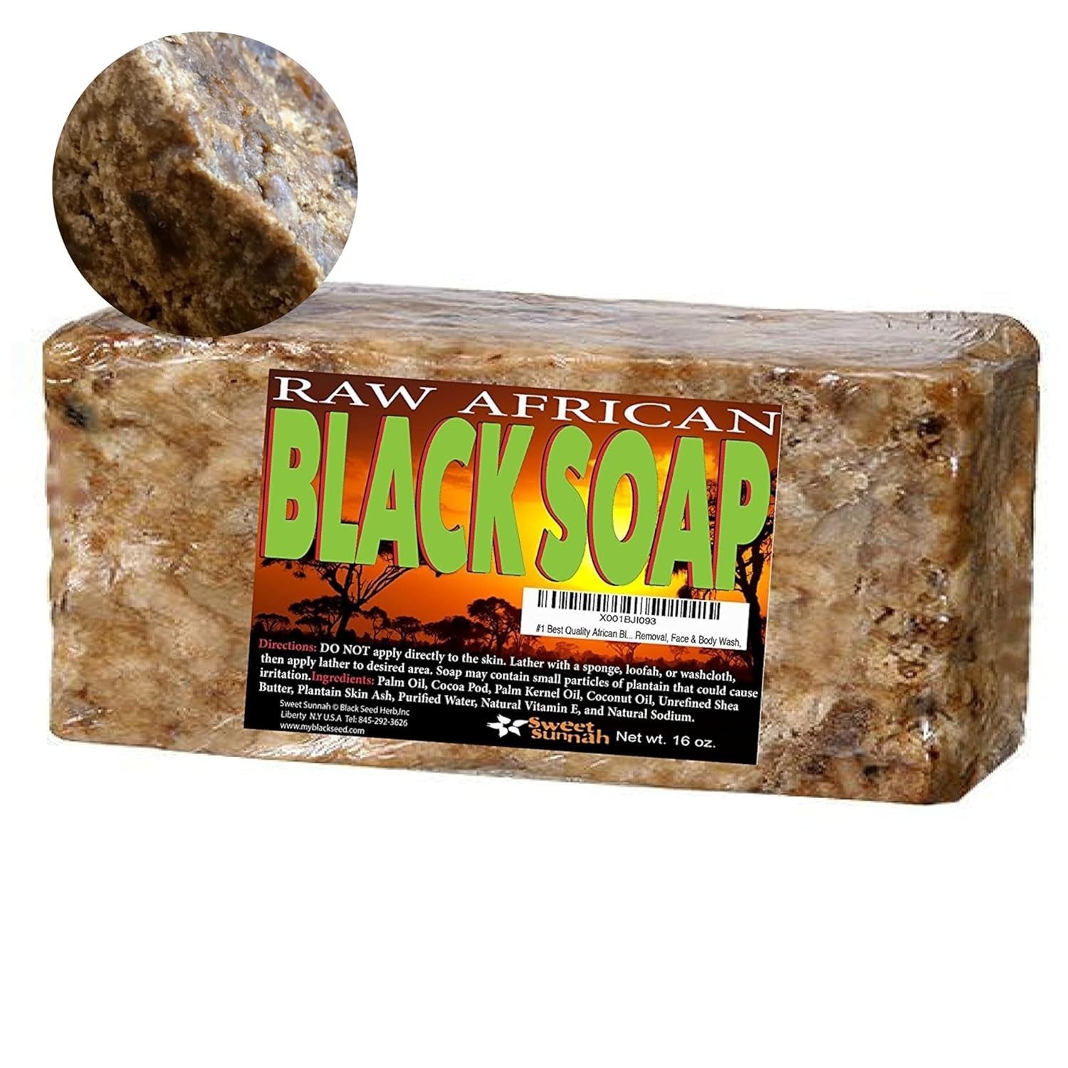 Raw African Black Soap PREMIUM QUALITY Organic Unrefined 100% Pure Natural