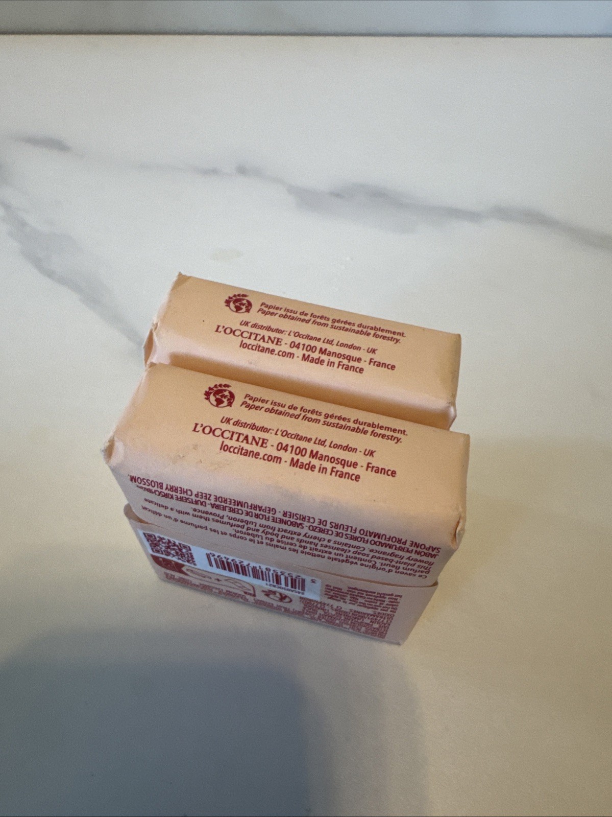 L’Occitane En Provence Perfumed Soap Cherry Blossom Lot Of 2. 50g./1.7oz. each.