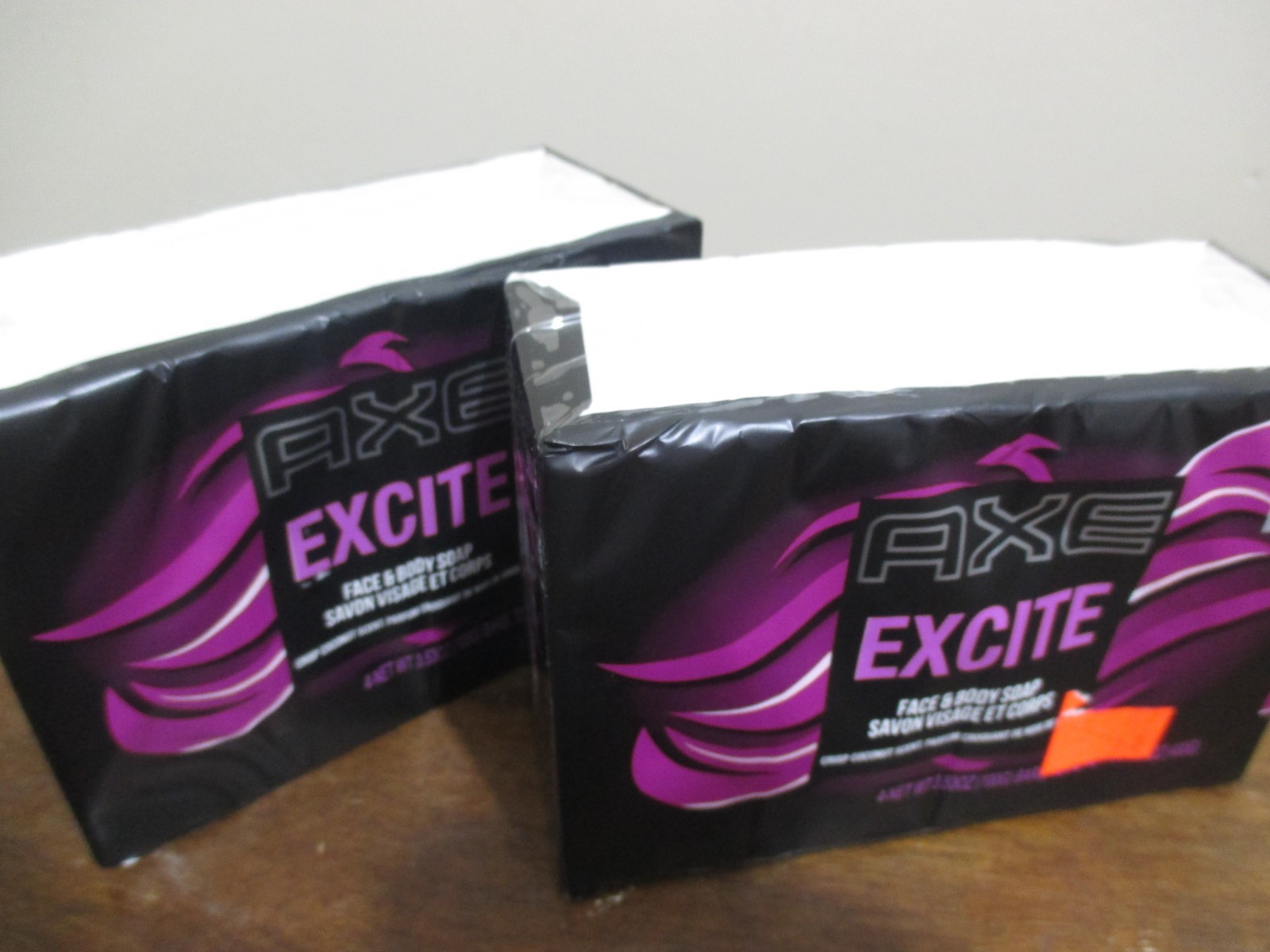 Axe Excite Face & Body Soap Crisp Coconut Scent 2-4 bar packs = 8 bars total