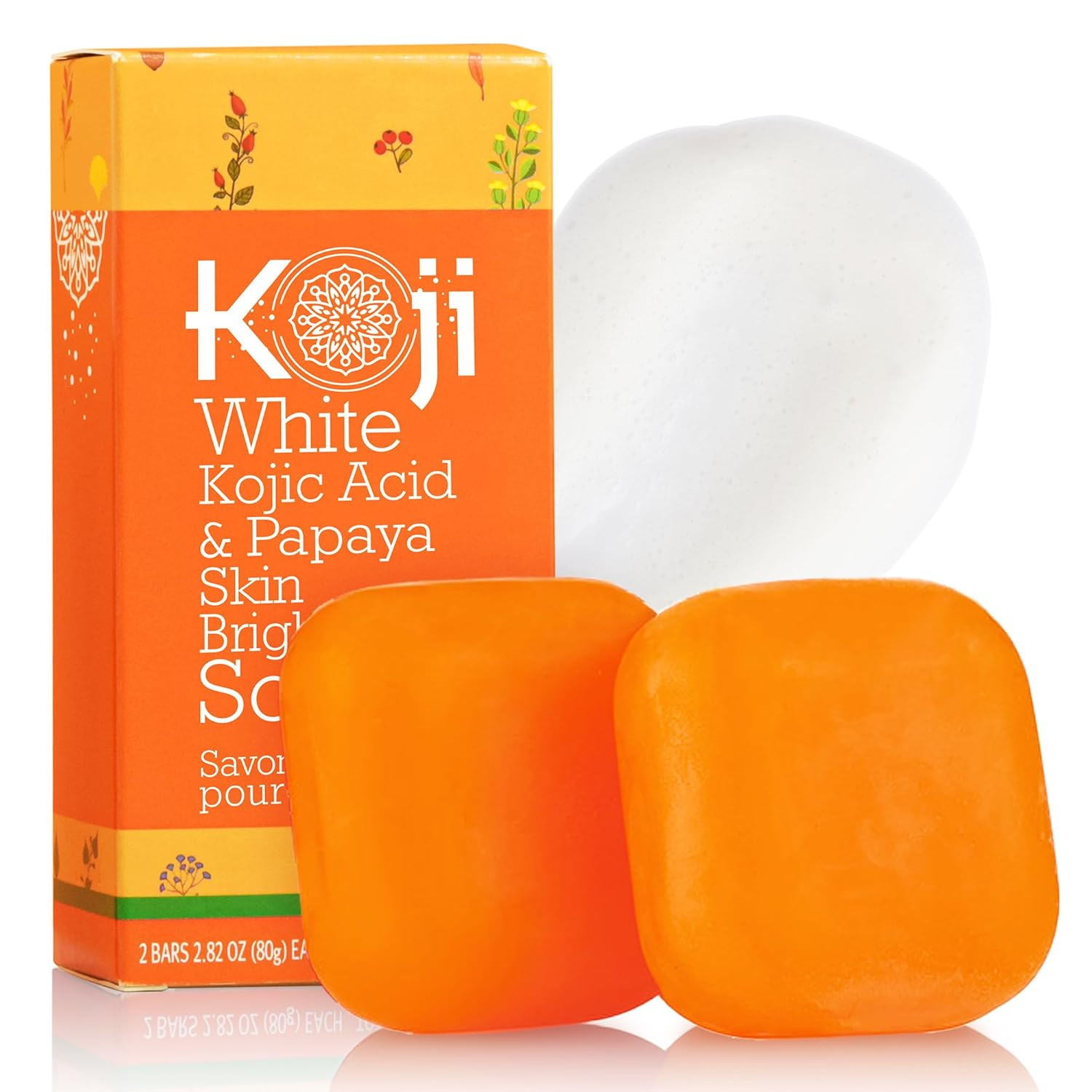 Jabón aclarador de piel Koji White con ácido kójico y papaya