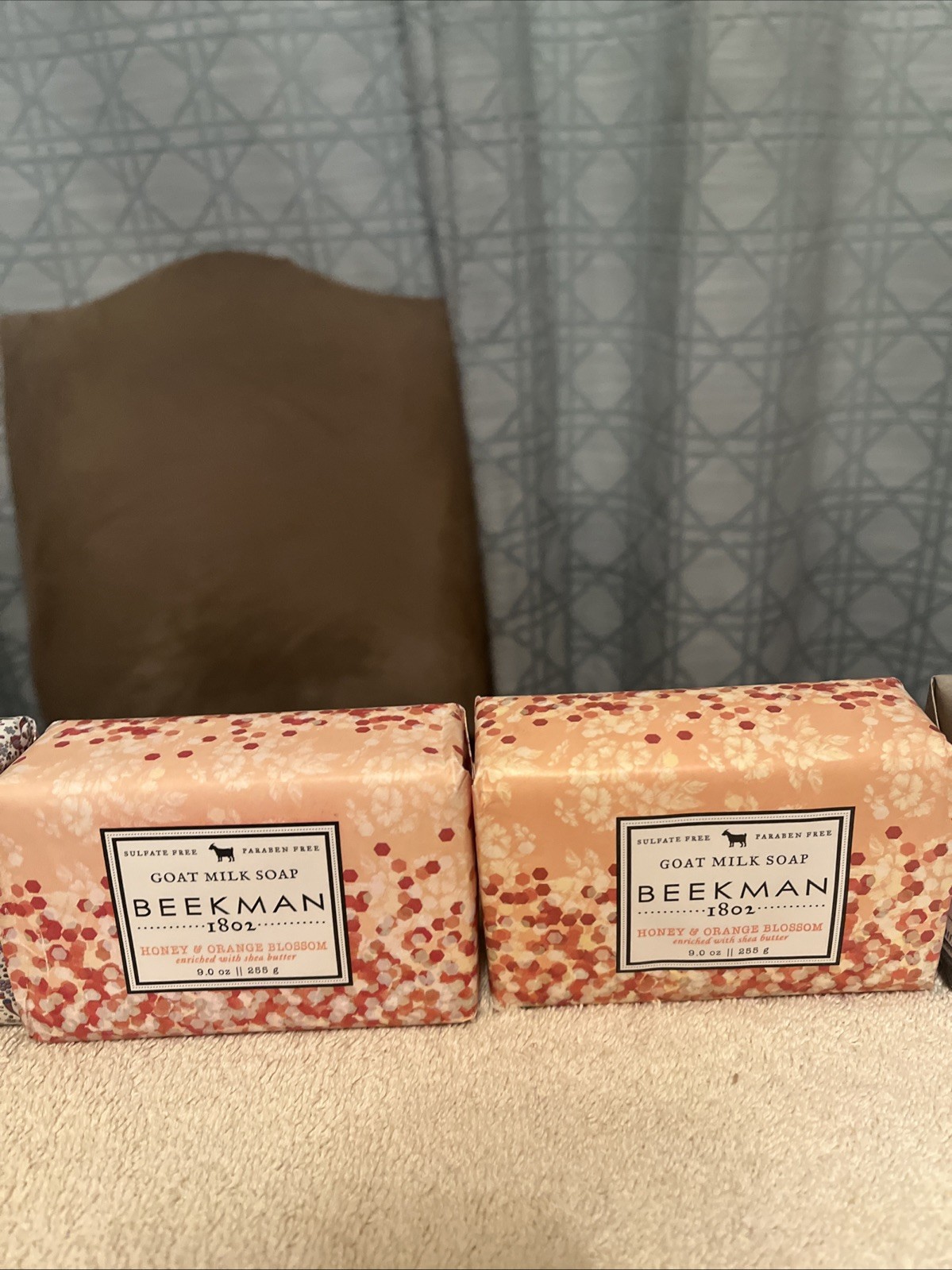 Lot of 4 Beekman 1802 Goat Milk Soap 9 oz Honey Orange – Grapefruit – Oats New