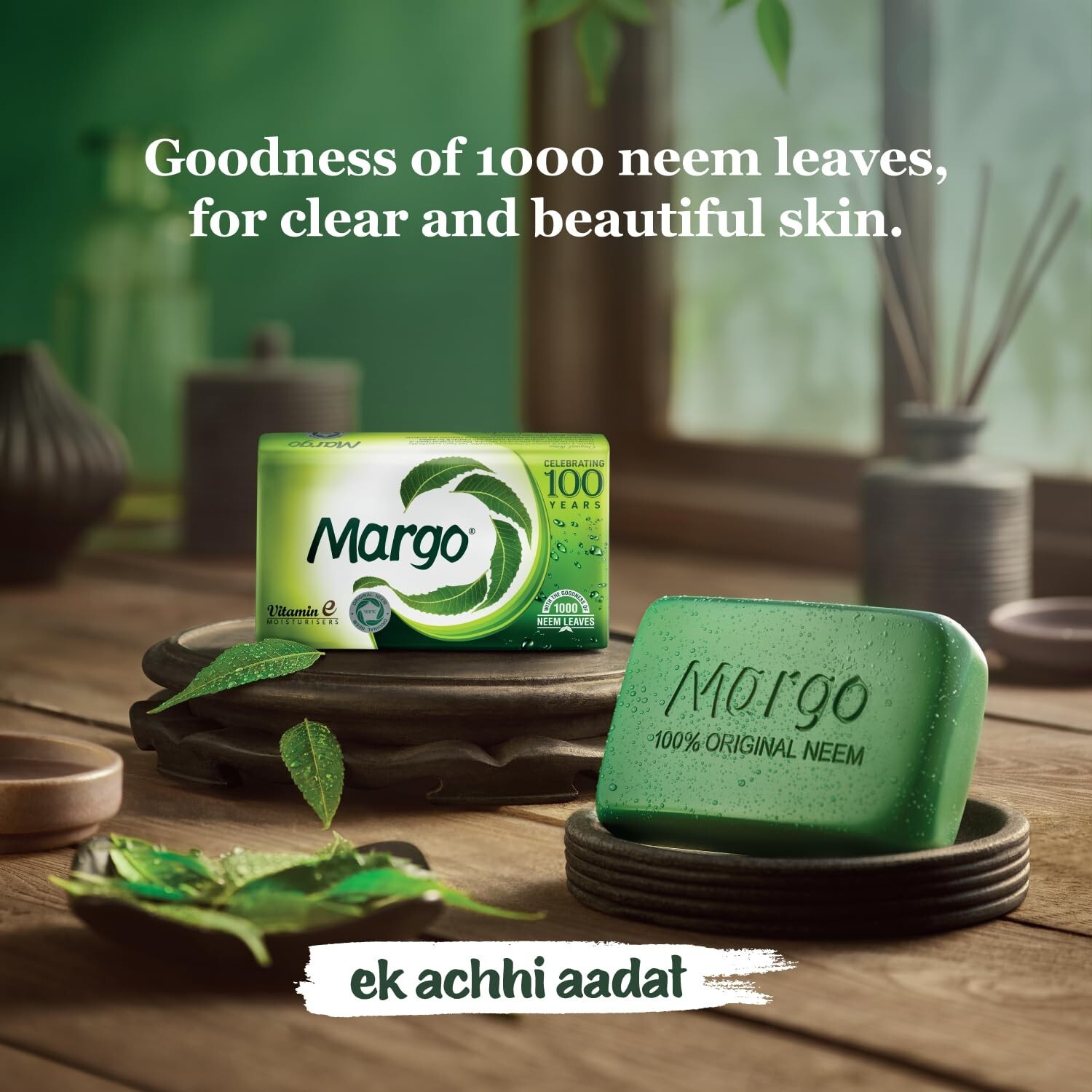 Margo Original Neem Soap With Goodness of Neem Leaves Infused Vitamin E- Pack 8