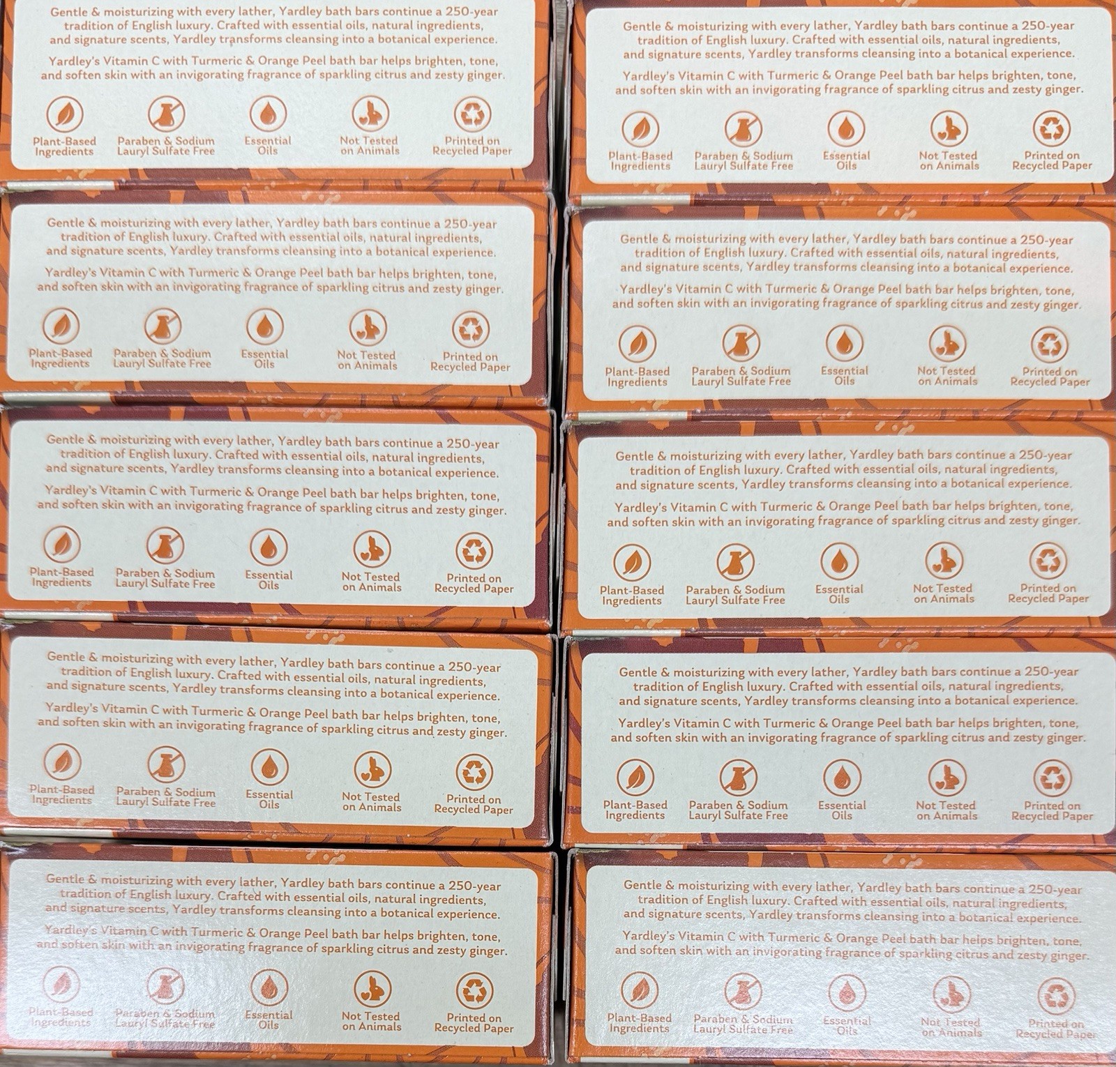 Yardley London Vitamin C Turmeric & Orange Peel Moisturizing Bath Bar Pack of 10