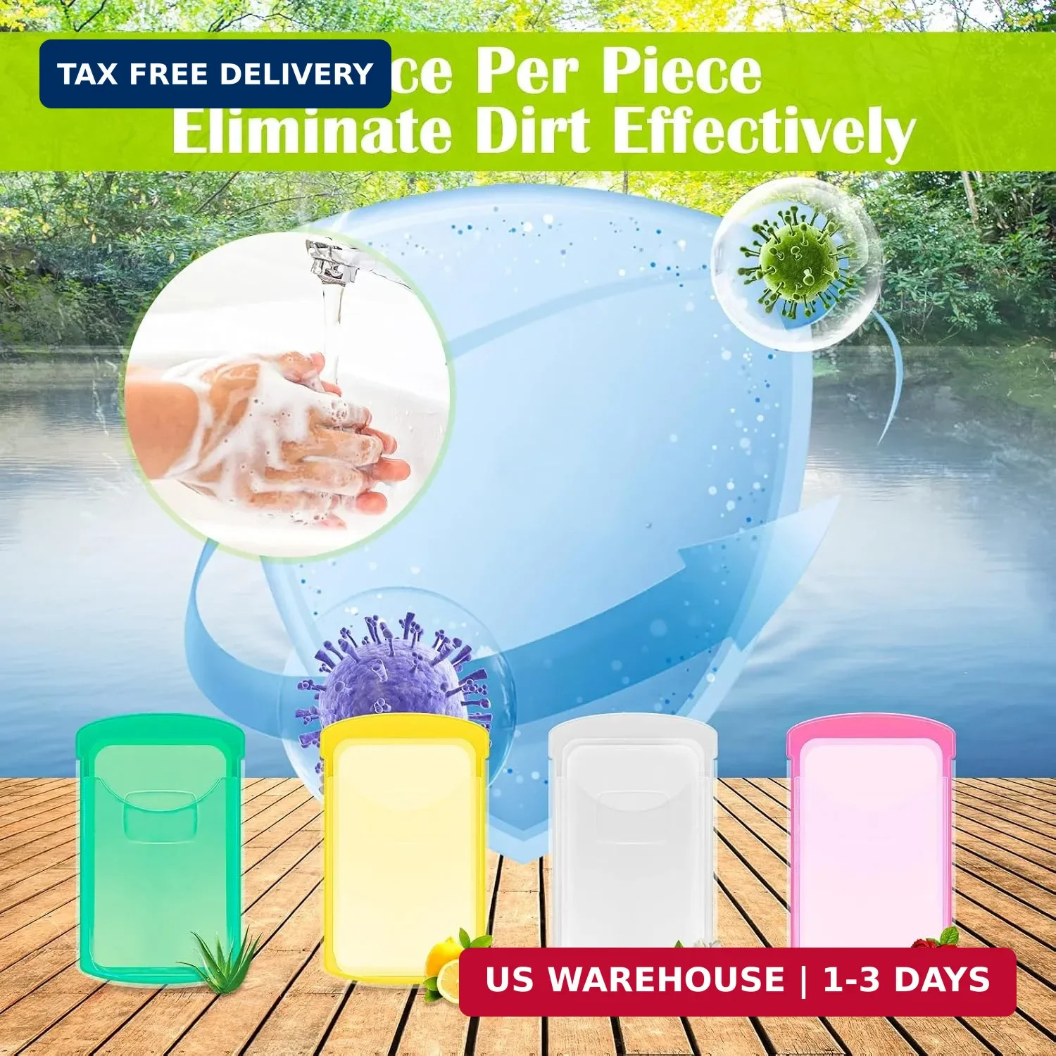 2 Boxs (100 Sheets) Hand Washing Soap Sheets for Outdoor Travel,Portable Camping