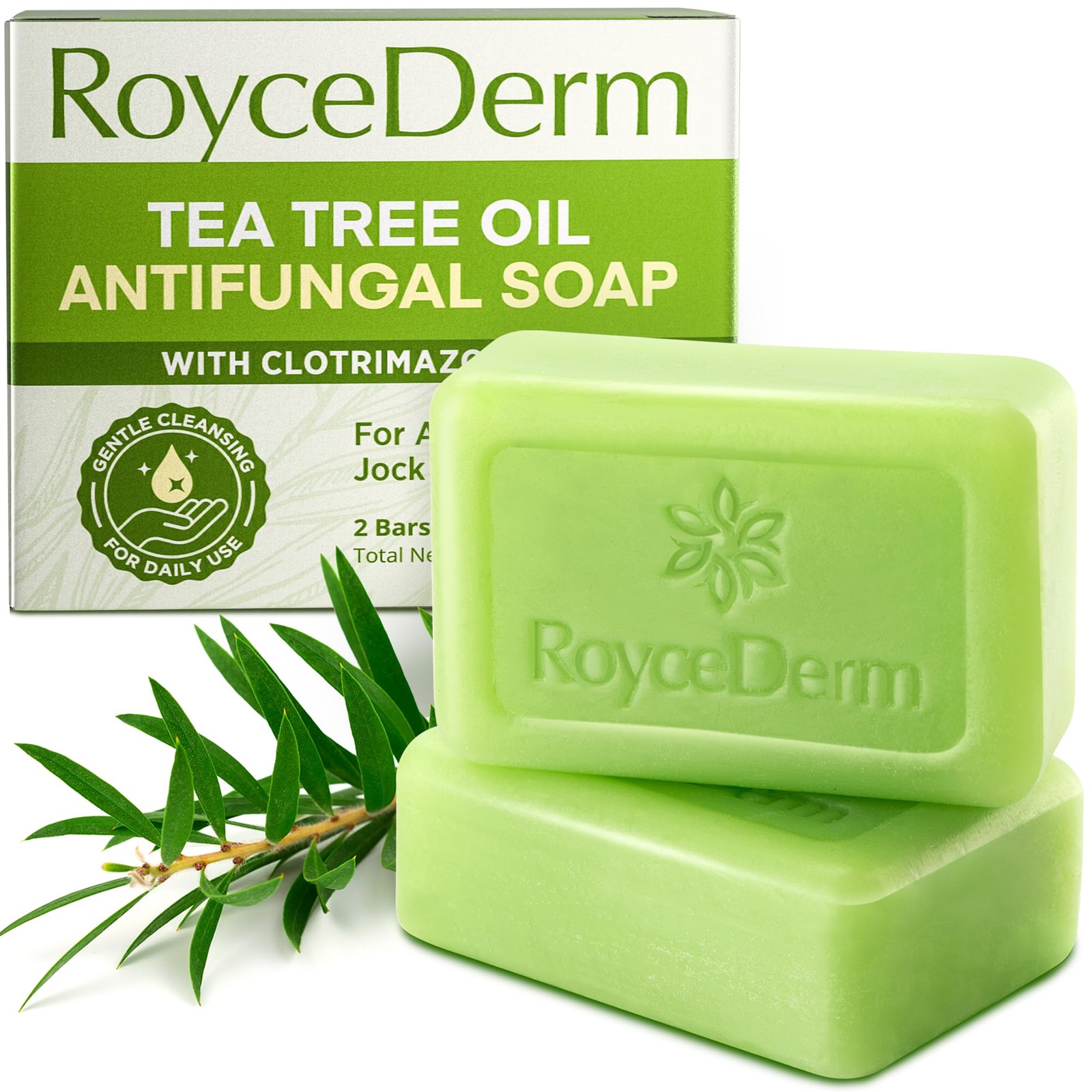 Roycederm Antifungal Bar Soap – Tea tree Oil Soap – Athletes Foot Treatment for