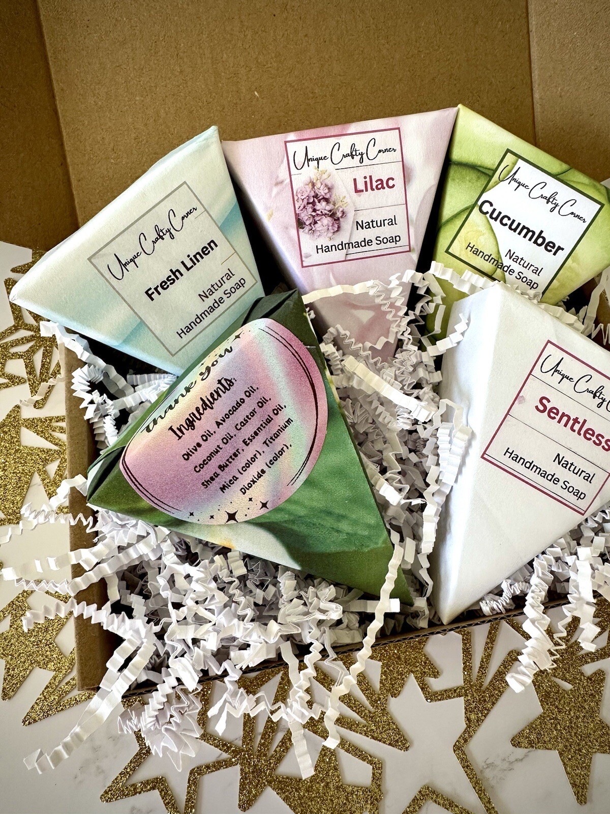 Handmade All Natural Soap 5pc. Gift Organic Unique Holiday birthday Shower 2.5oz