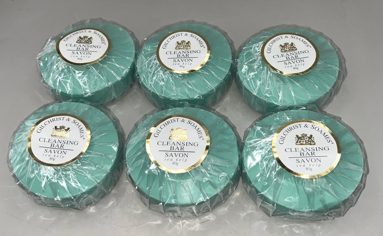 Gilchrist & Soames Savon Sea Kelp Cleansing Bar – Six (x6) 80 Grams Per Soap NEW