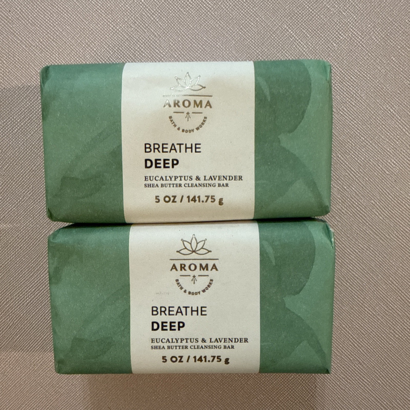 2 Bath Body Works BREATHE DEEP Set EUCALYPTUS & LAVENDER Shea CLEANSING BAR SOAP
