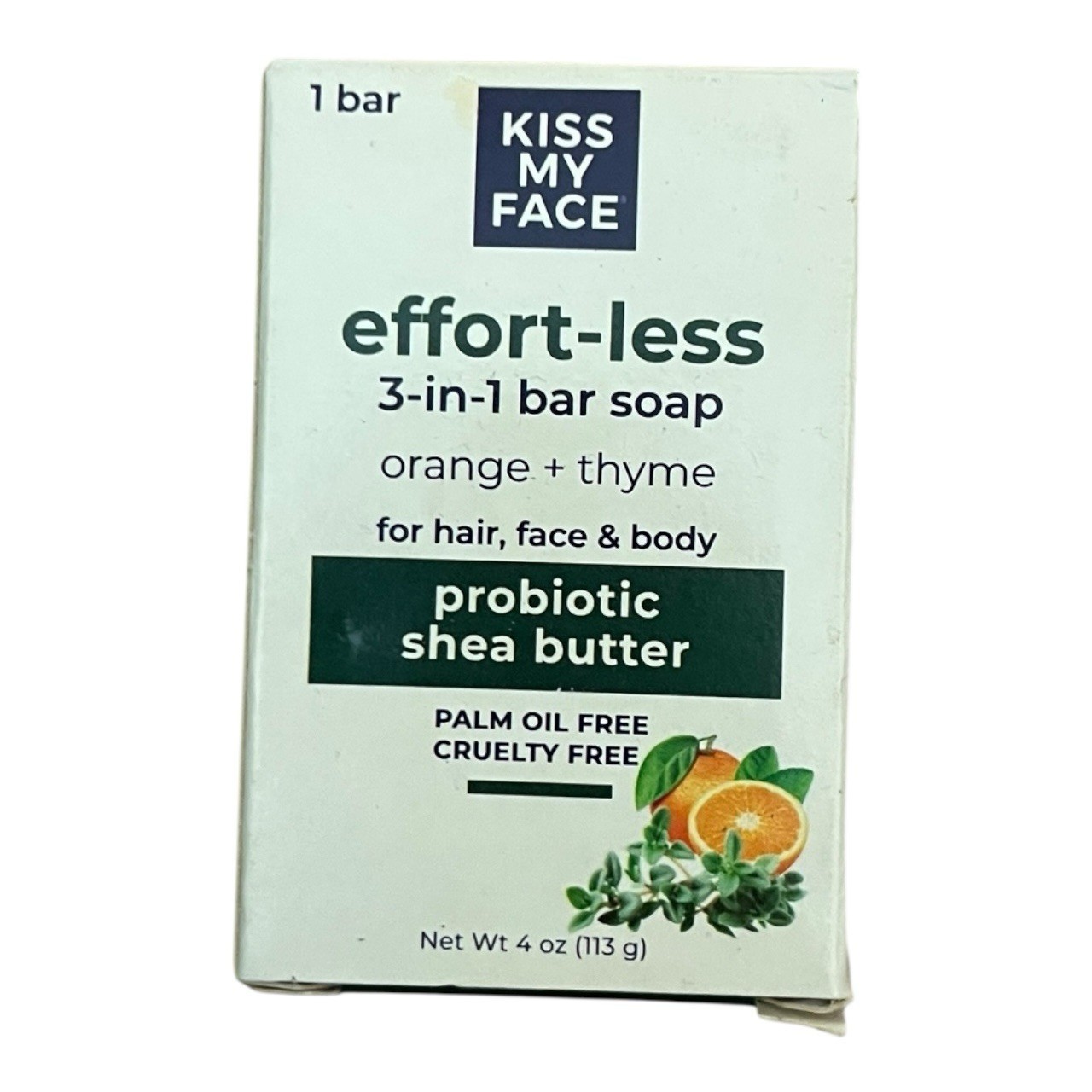 Effort-Less 3-in-1 Bar Soap, Orange + Thyme, 1 Bar, 4 oz (113 g)