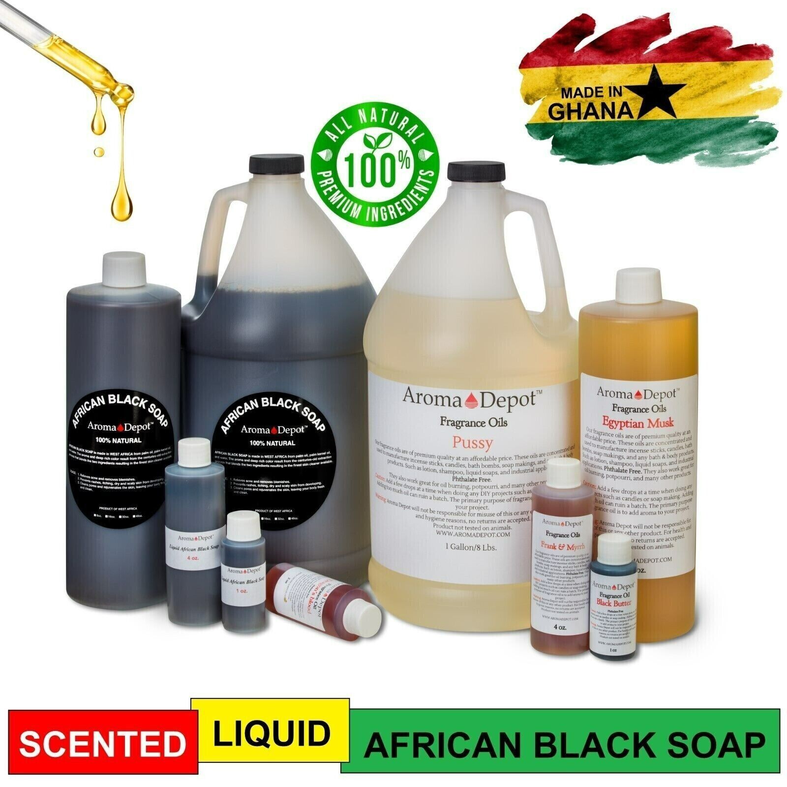 Liquid Black Soap 16 oz. Raw African Soap Natural Wash Face Body Hair Shampoo