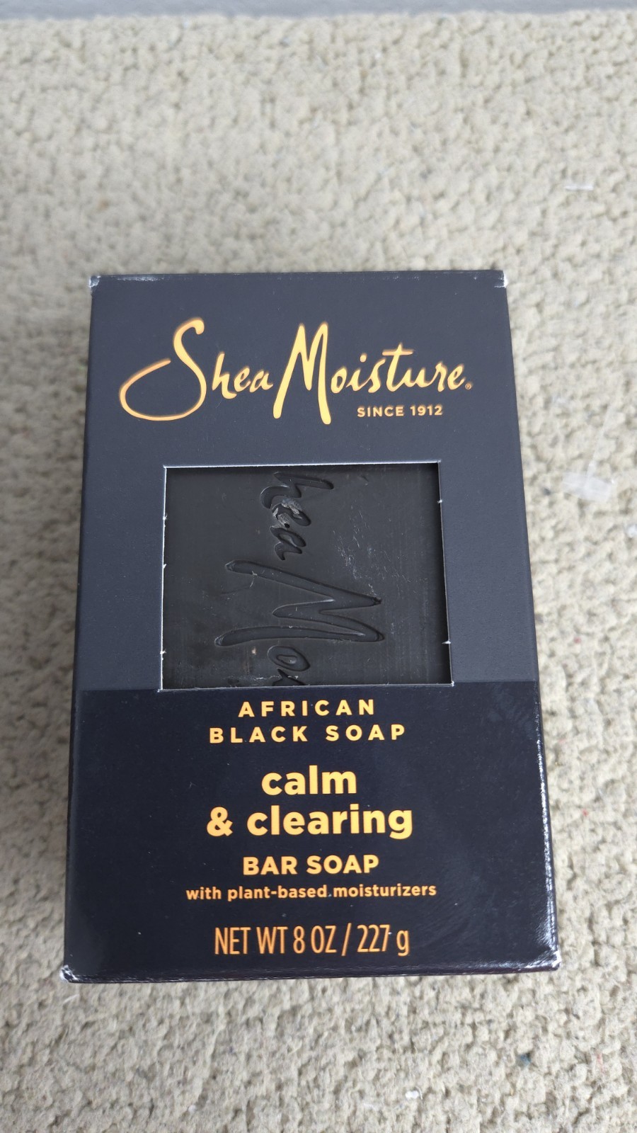 NEW Lot of 3 Shea Moisture African Black Soap Calm & Clearing 8 Oz Bar Soap