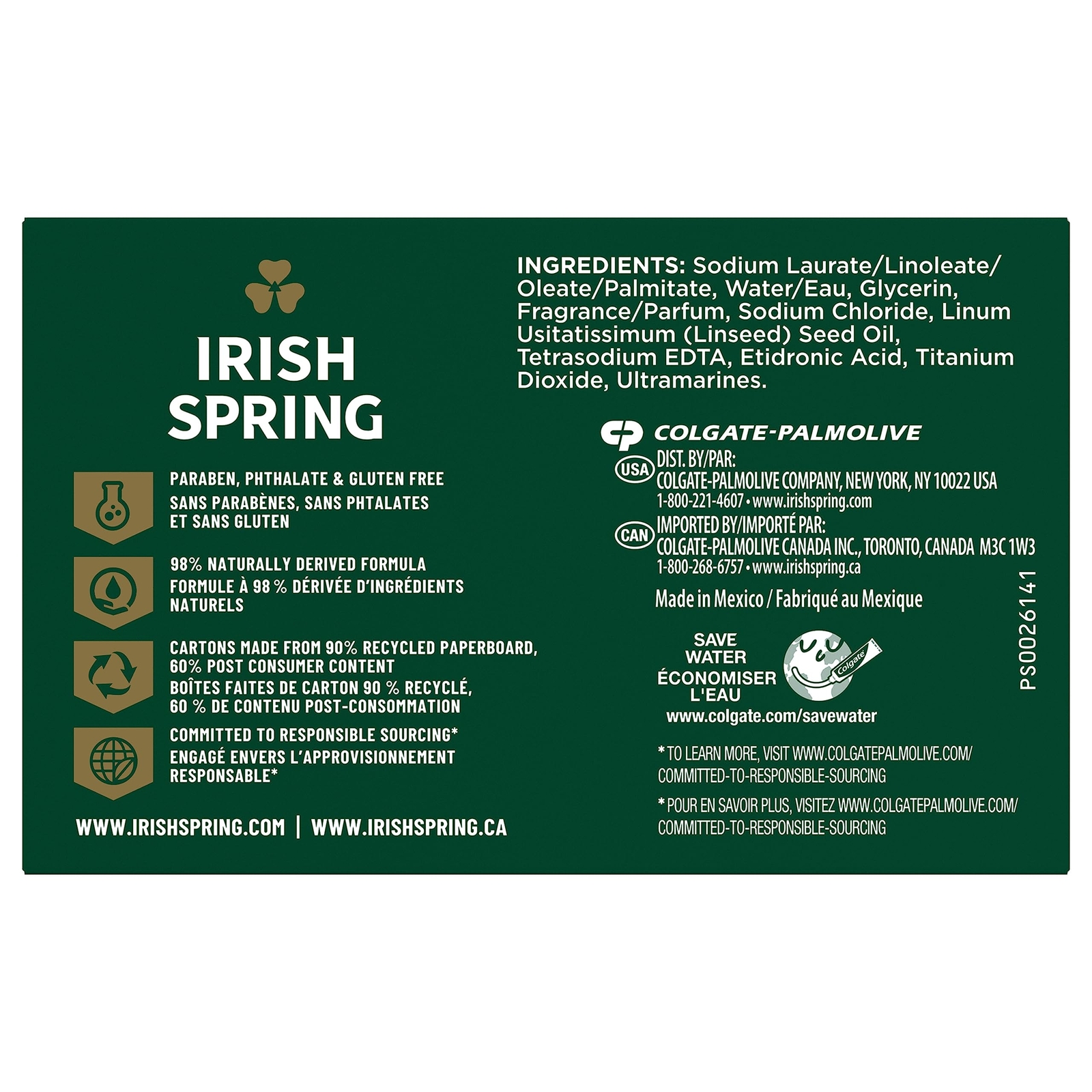 Irish Spring Icy Blast Bar Soap 24 Pack 3.7 Oz Deodorant Soap For Men