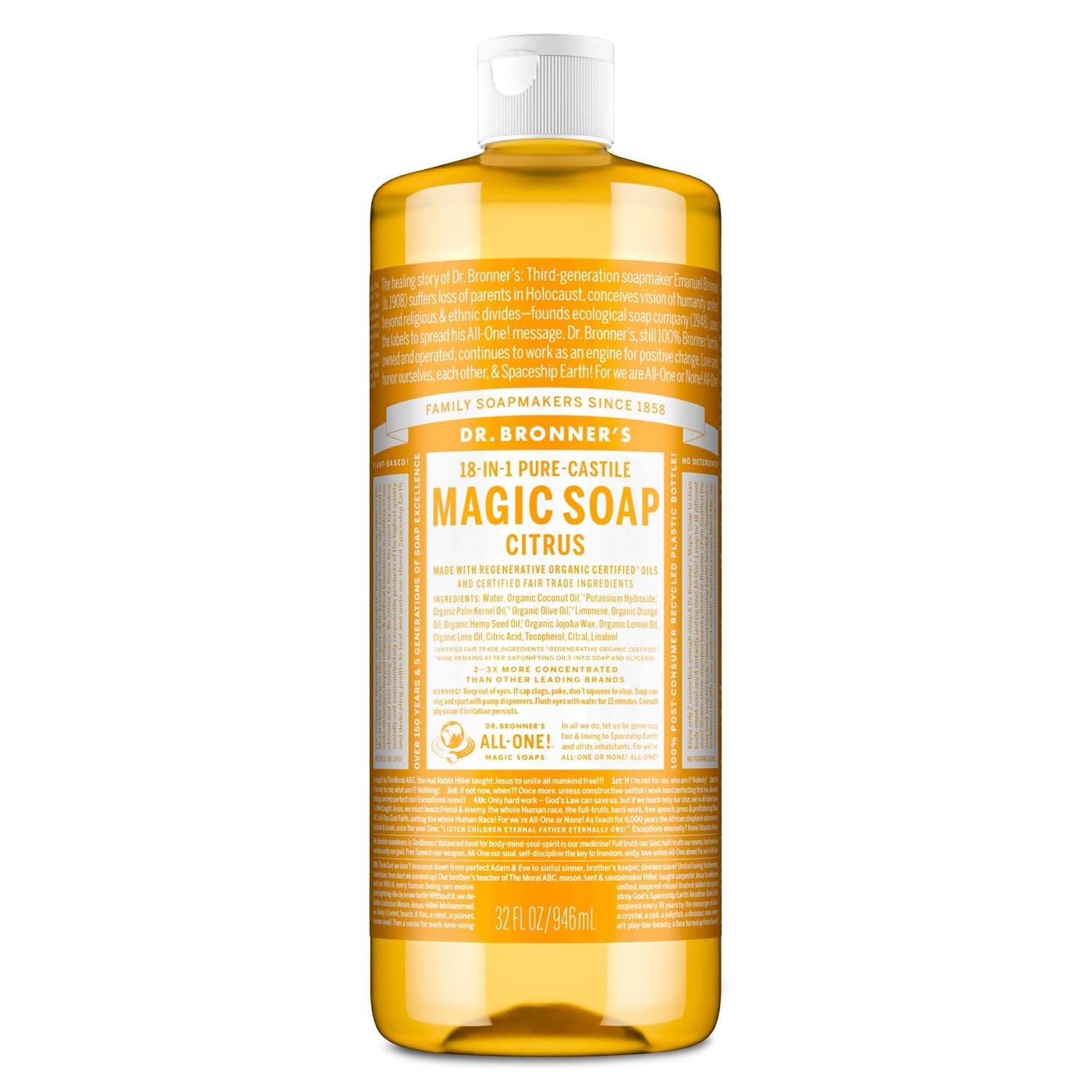 Dr. Bronner’s Pure Castile Magic Soap Citrus 32 Oz
