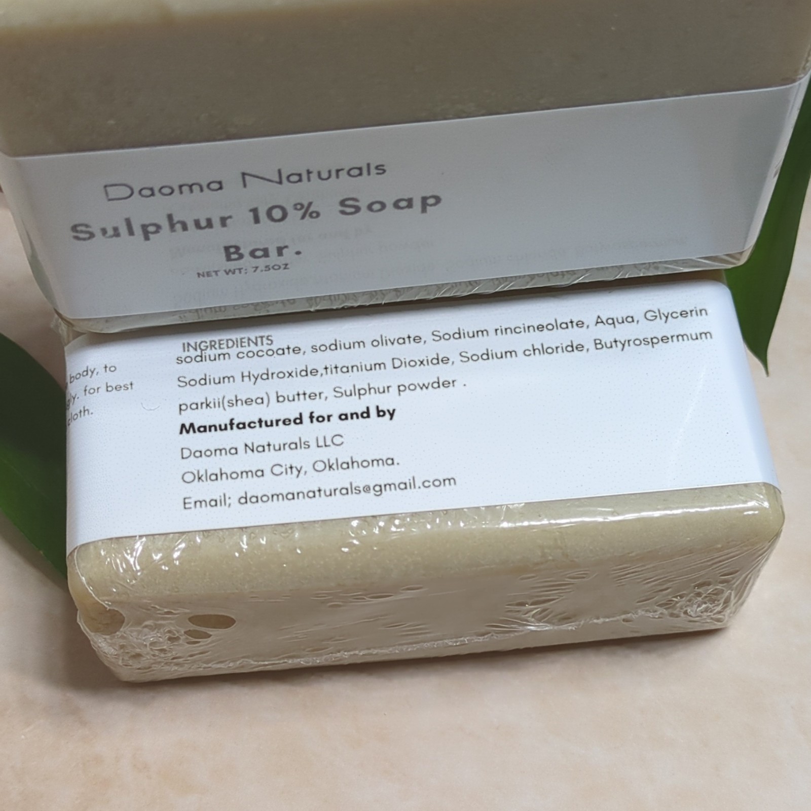 Daoma Naturals Sulphur 10% Soap Bar 7.5 oz Body Unisex Beige Glycerin