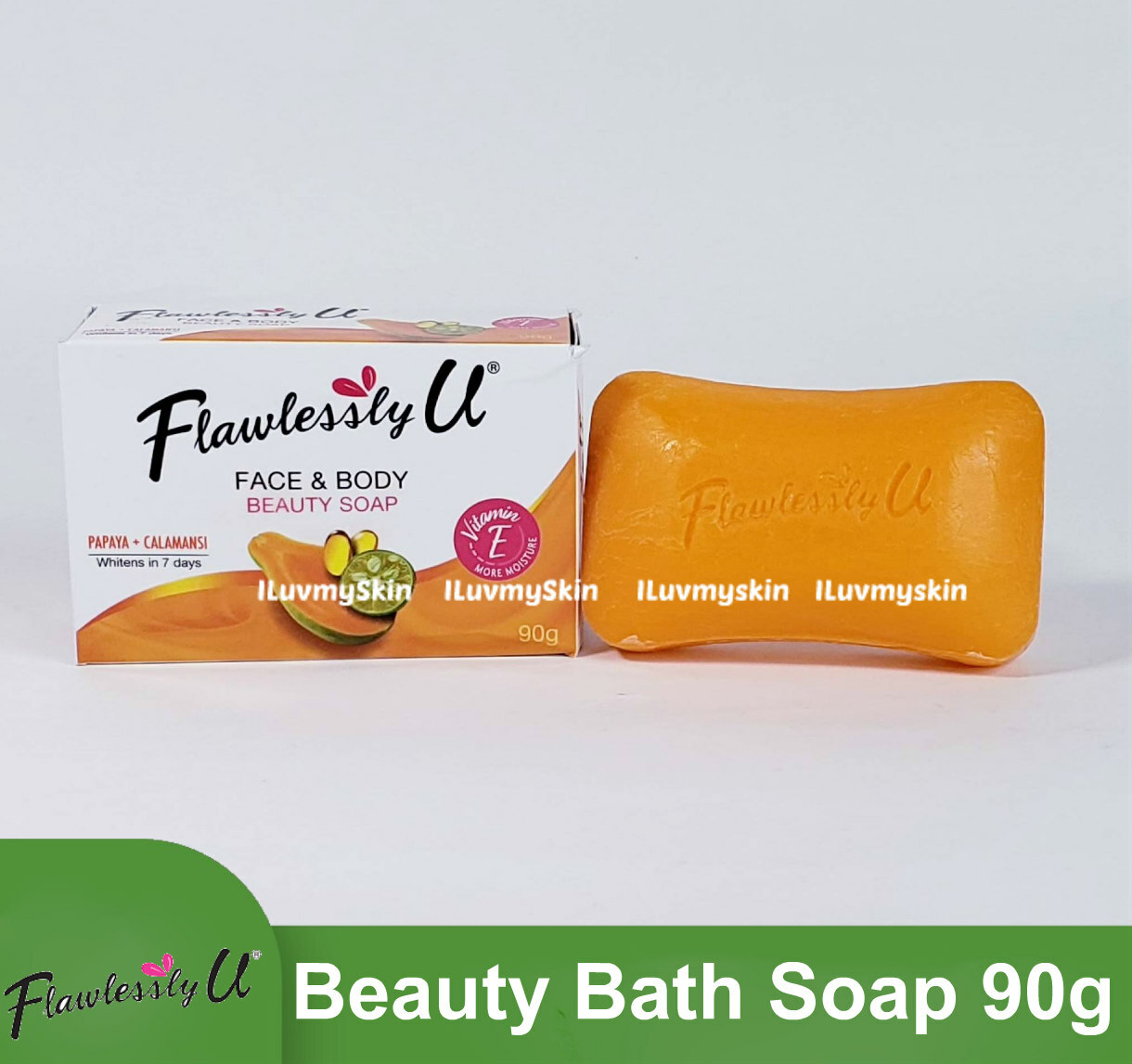 Flawlessly U 2in1 Papaya Calamansi Whitening Soap 90g (1 Bar ONLY)