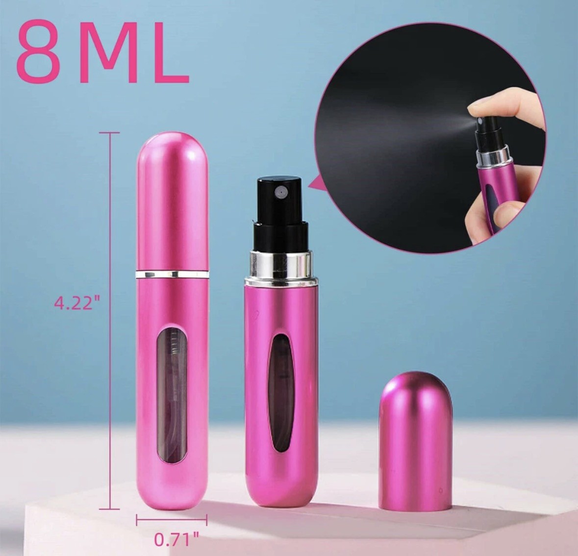 5 PCS Mini Travel Perfume Atomizer Bottle Portable Spray Pump Case Refillable